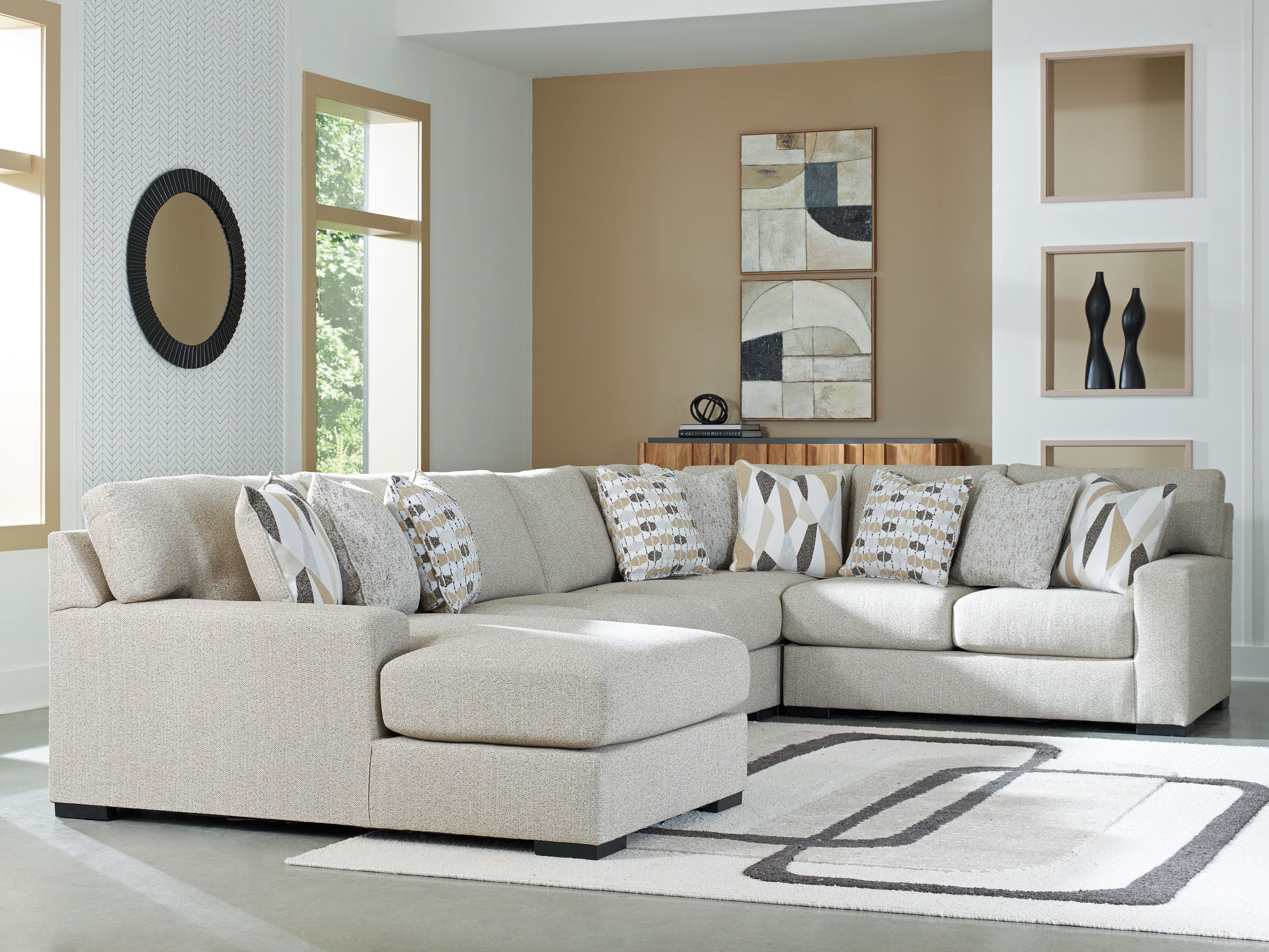 Ashley Furniture LaureLGrove - 5-Piece Sectional With LAF Corner Chaise - Pebble - Image 3