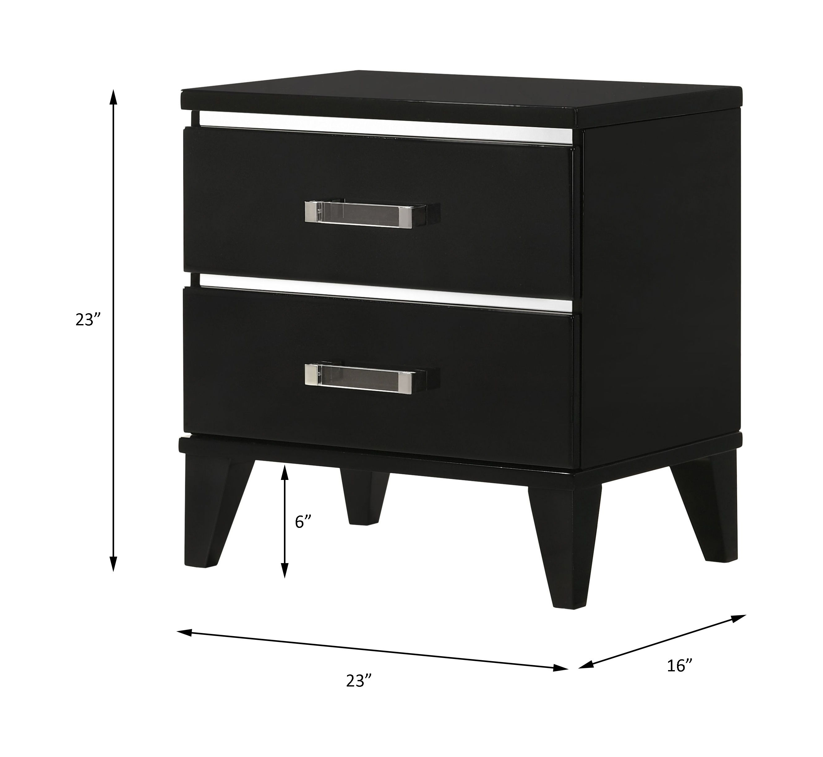 Chelsie - Nightstand - Black, black, view 7