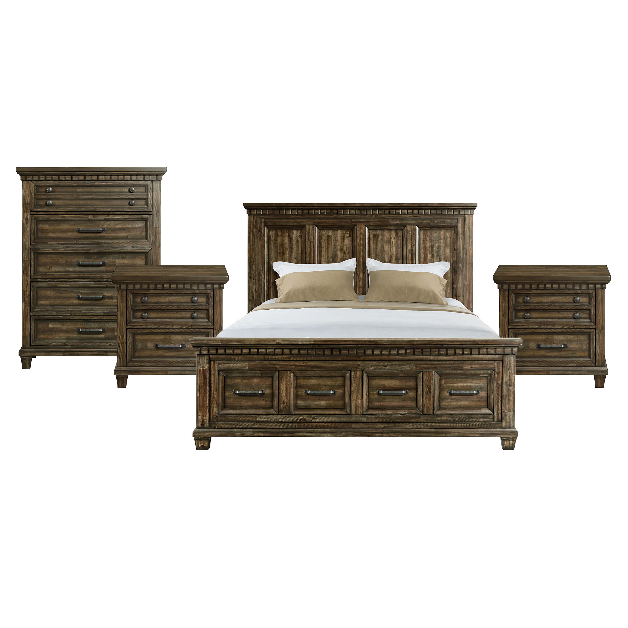 King · 4 Pc · Bedroom Set With 2 Nightstands & Chest