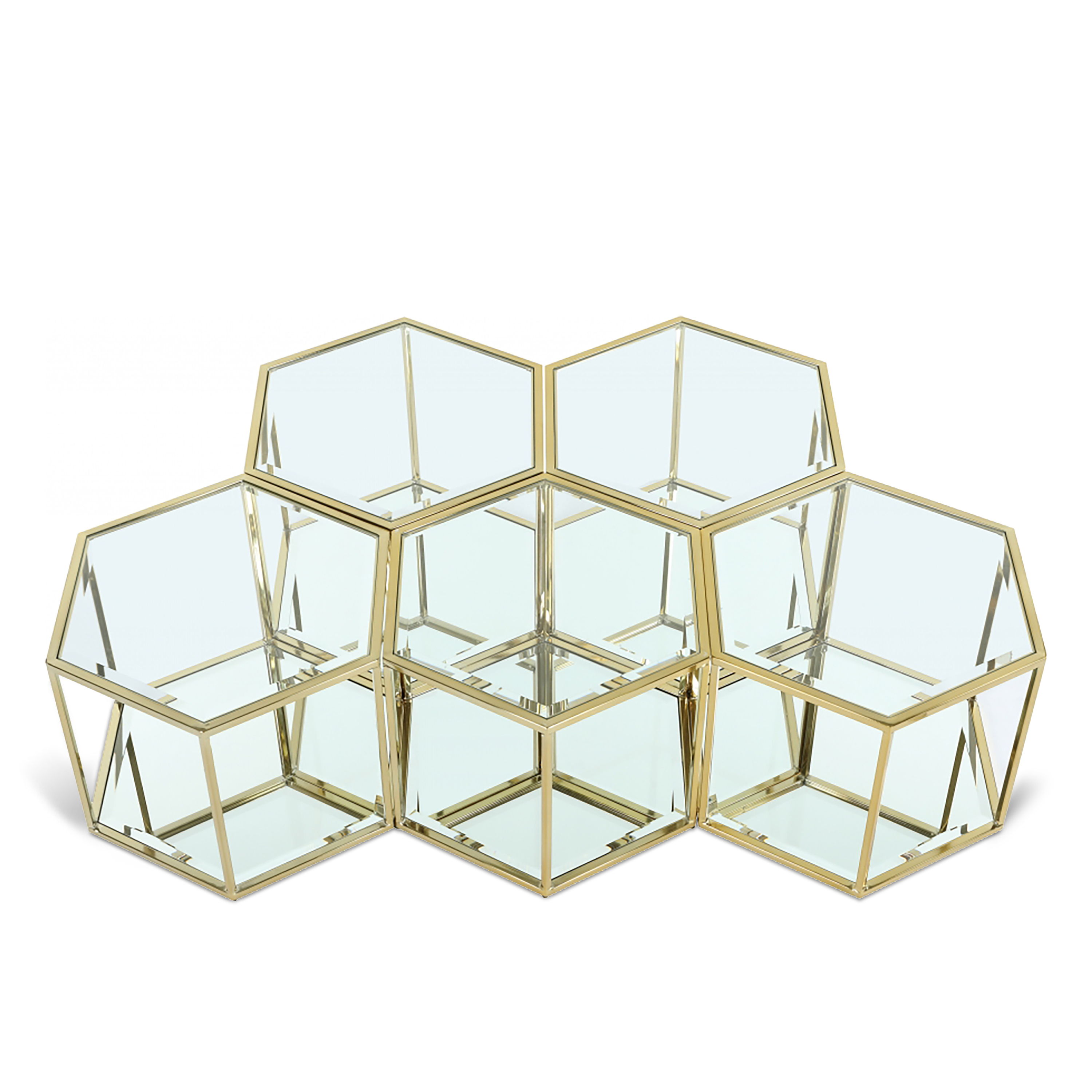 Sei - Coffee Table 5 Piece - Gold