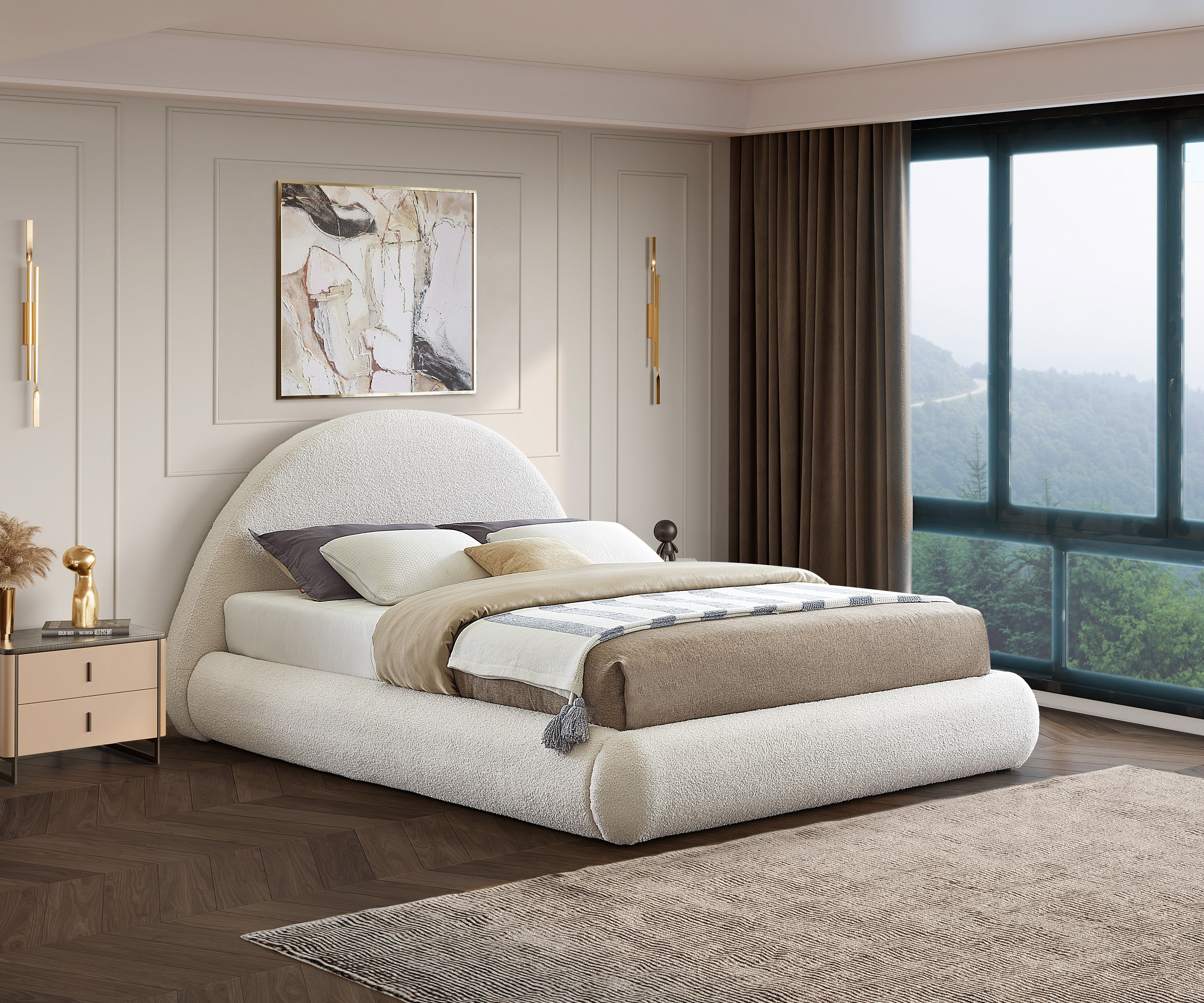 Rudy - King Bed - Cream