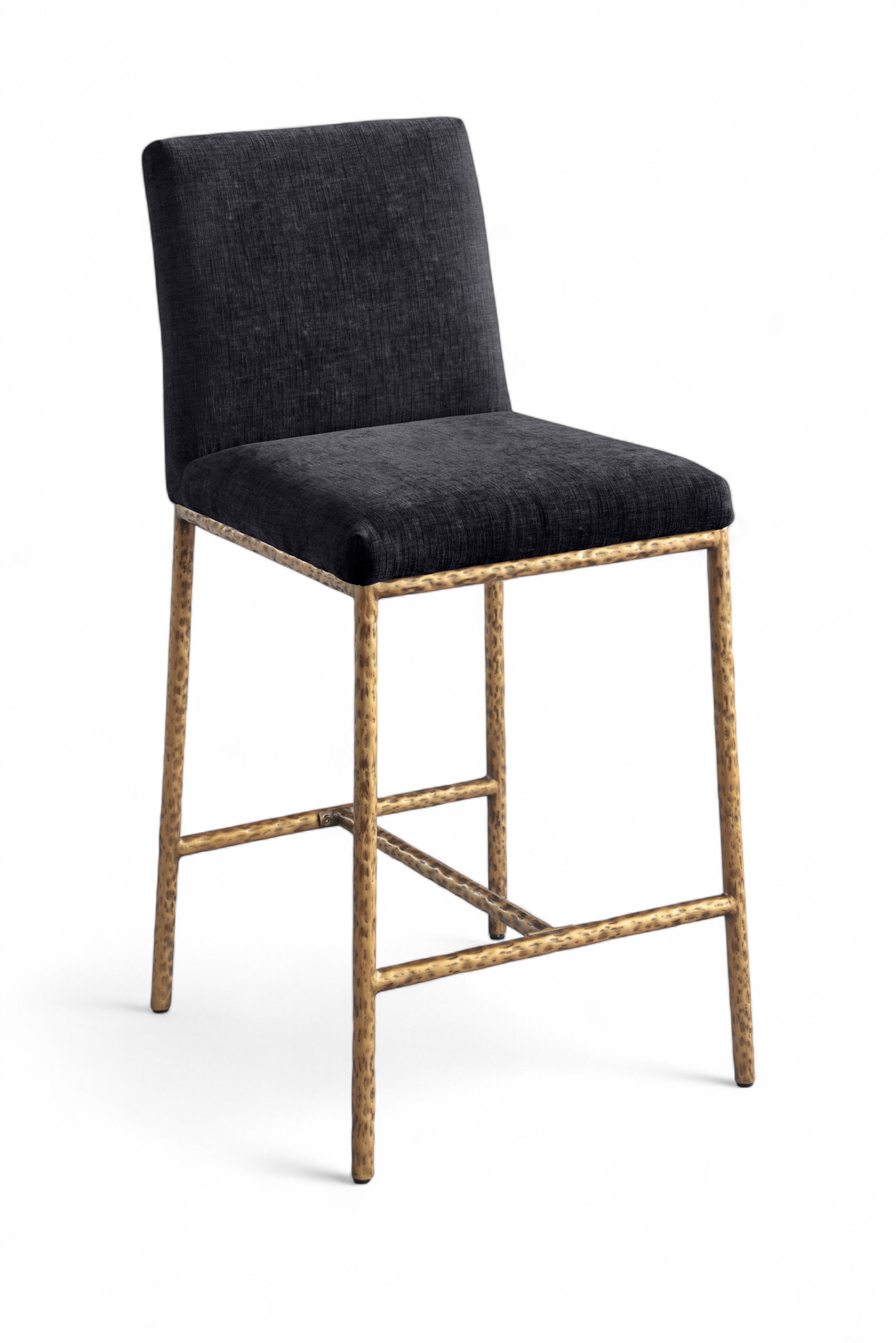 Reeves - Chenille Upholstered Counter Stool (Set of 2) - Black