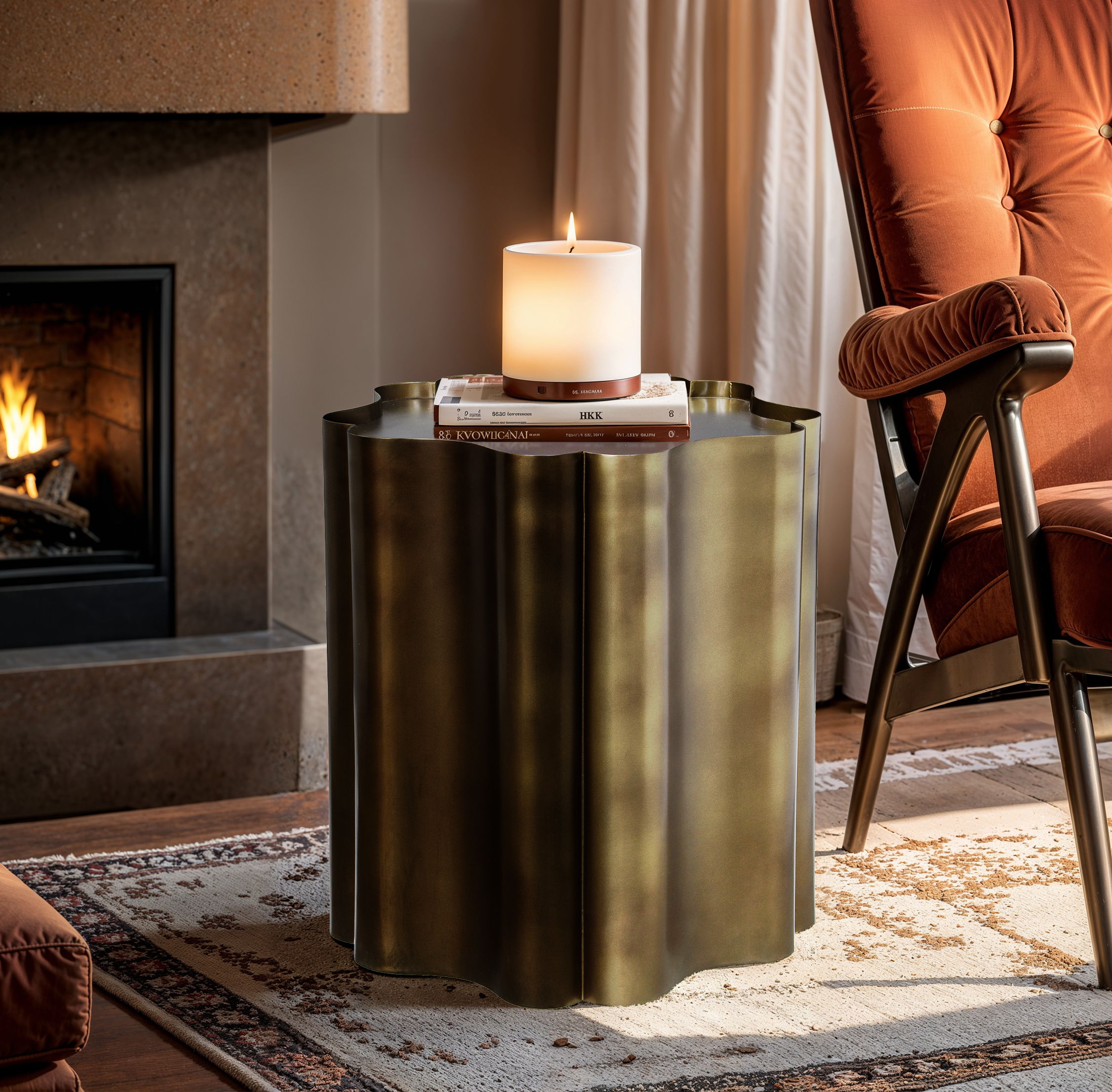 Eloise - Iron End Table - Brass