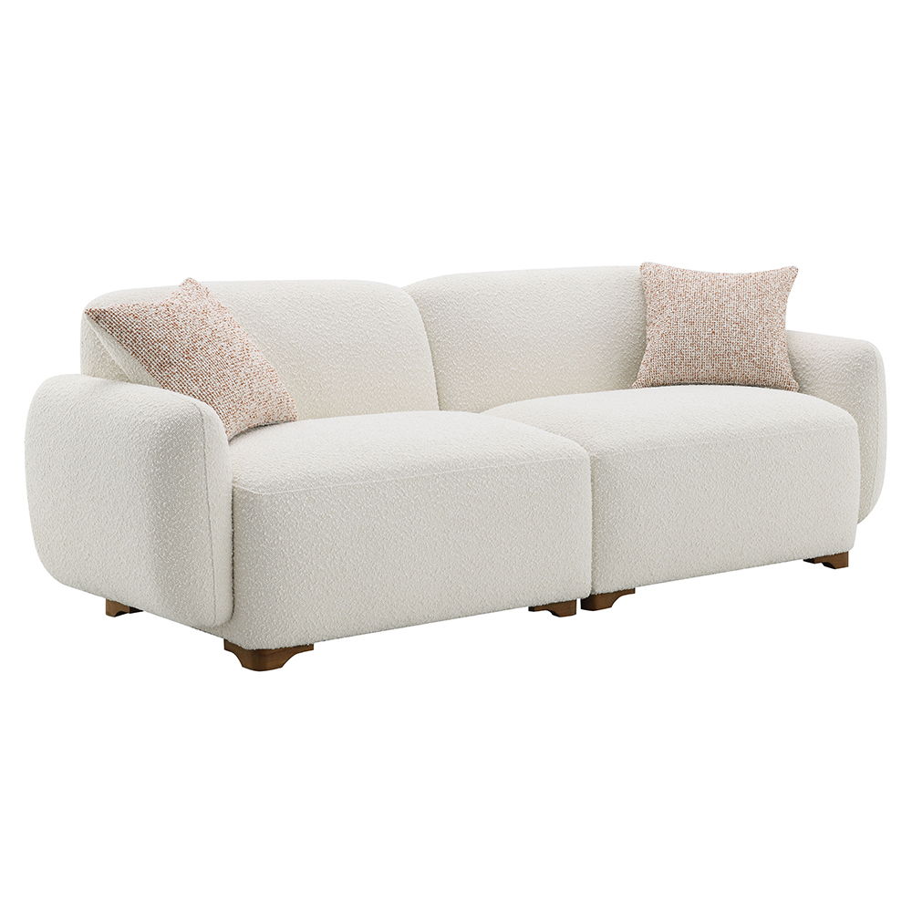 Darius - Sofa With 2 Pillows - Beige Boucle, beige, view 2