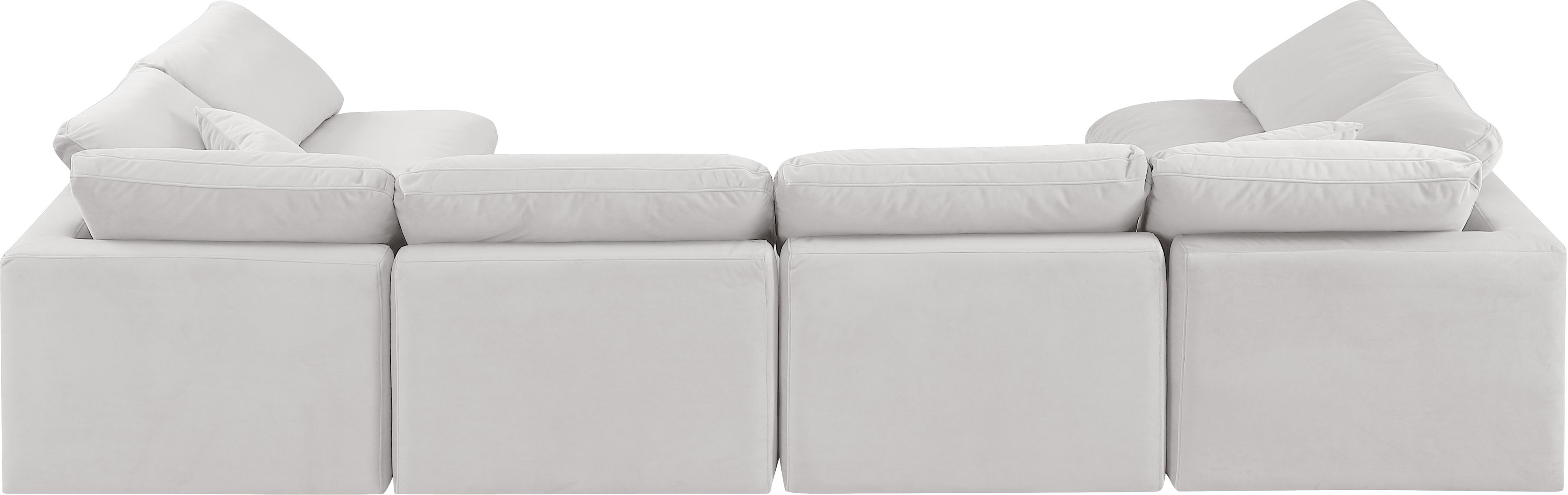 Indulge - Velvet 6 Piece Modular U-Shaped Sectional - Off White