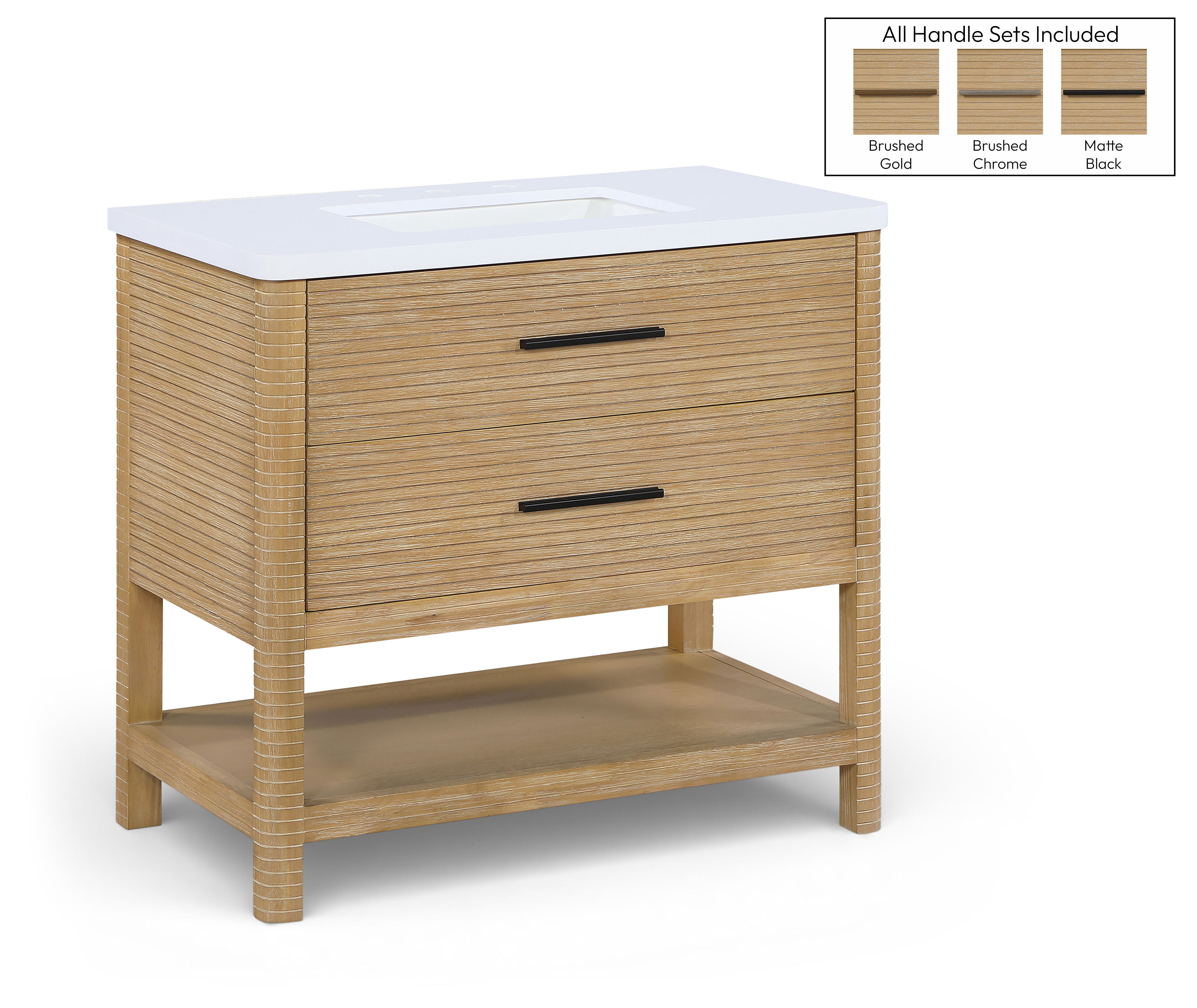 Oakwell - 36'' Bathroom Vanity - Natural / White