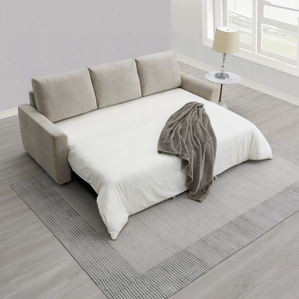 Leira - Sofa With Sleeper - Beige Linen, beige, view 5