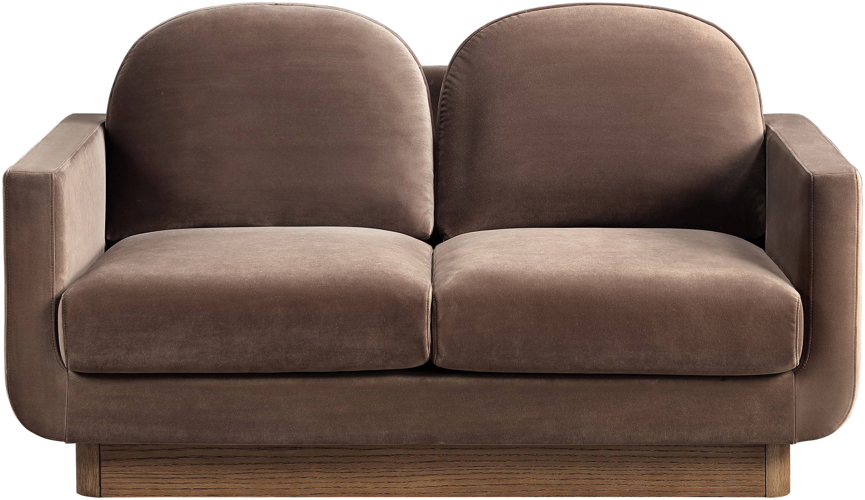 Diviento - Velvet Performance Fabric Upholstered Loveseat - Brown