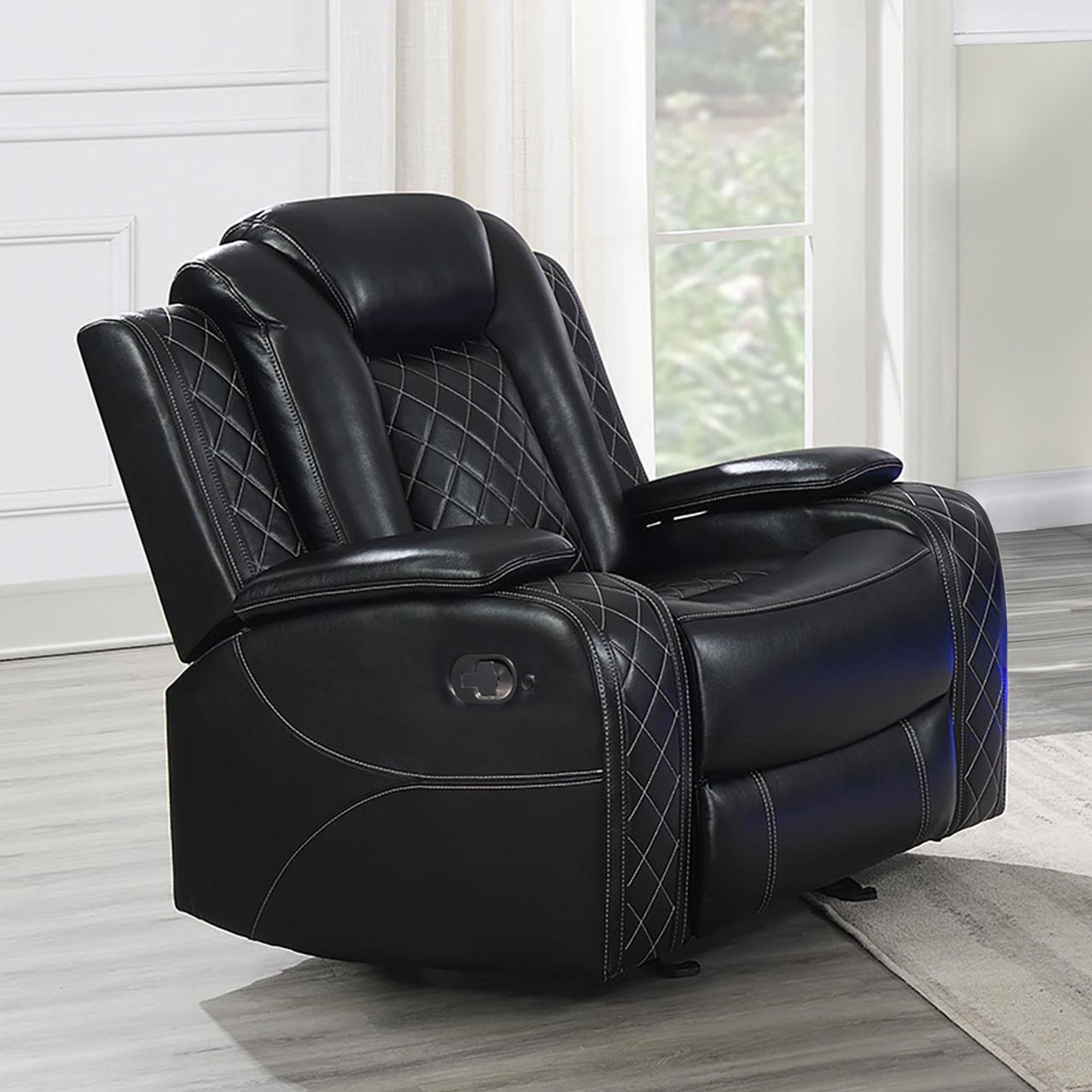 Orion II - Glider Recliner - Black, black, view 6