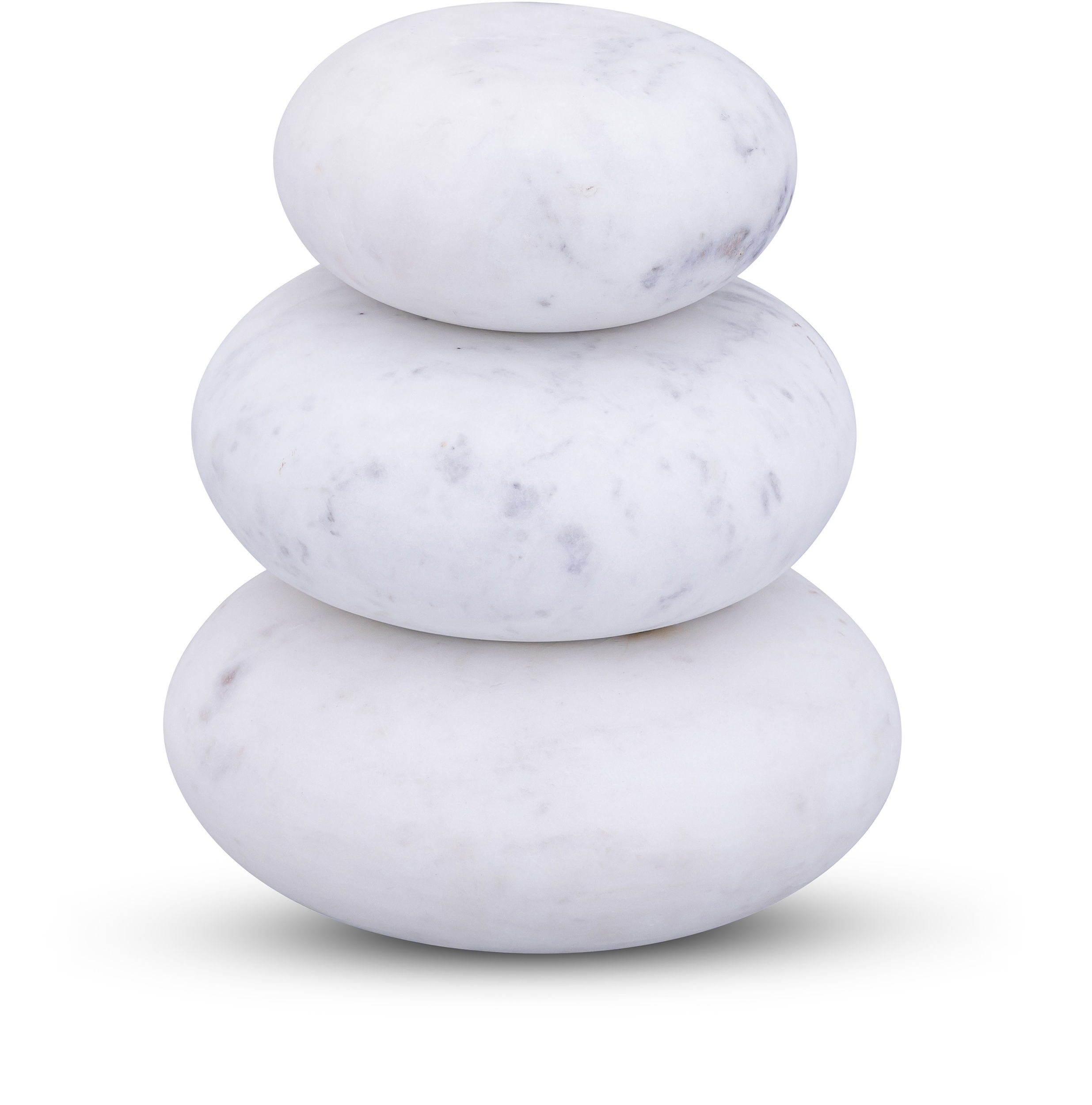 Pumpkin - 3 Piece Marble Decorative Object - White