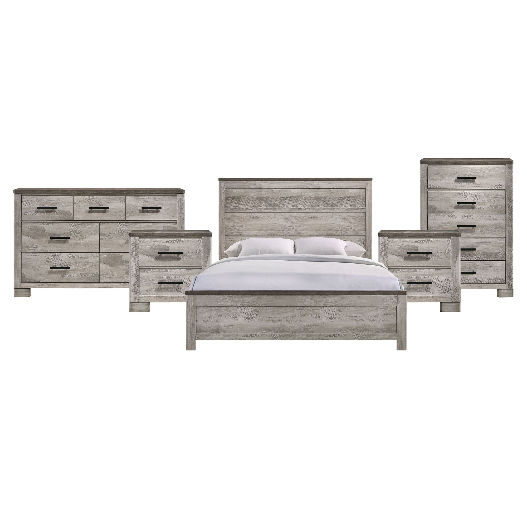King · 5 Pc · Bedroom Set With 2 Nightstands, Dresser & Chest