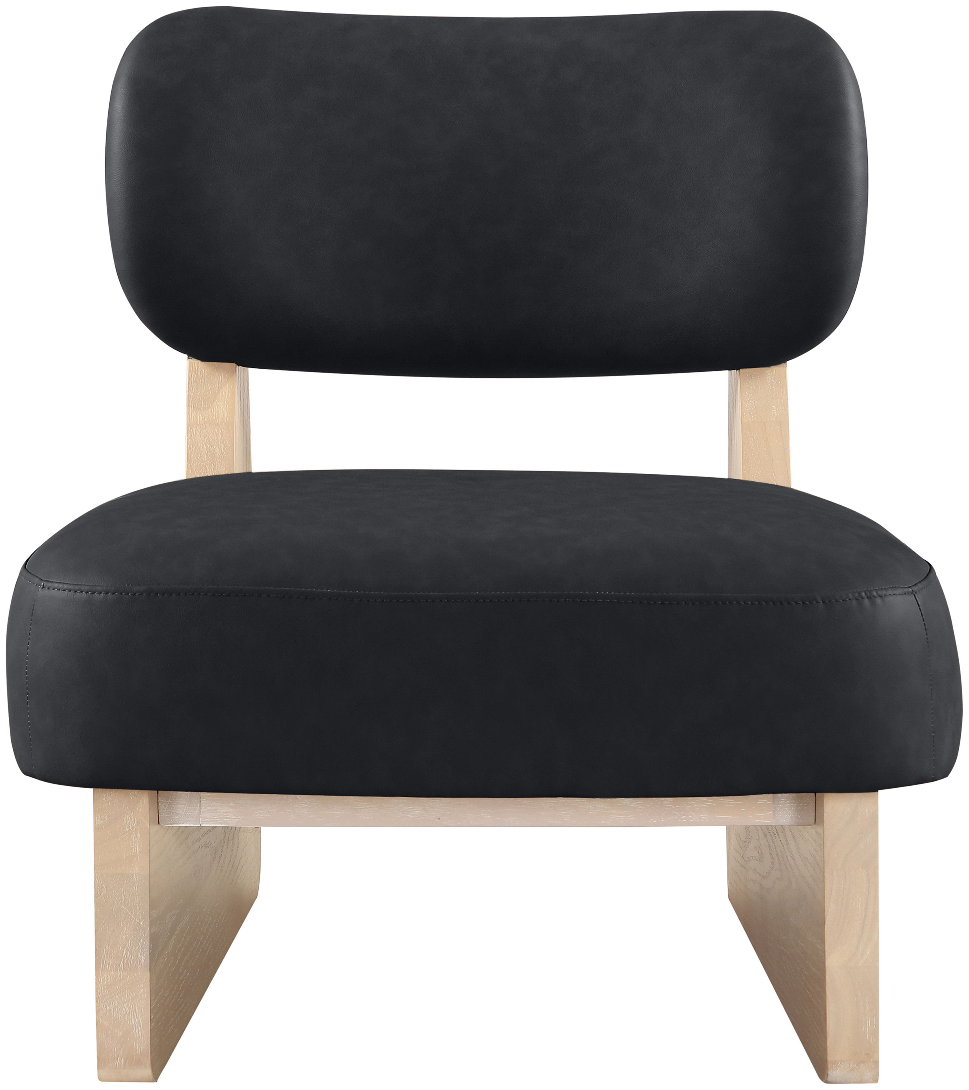 Vetra - Vegan Leather Upholstered Accent Chair - Black / Painted Natural