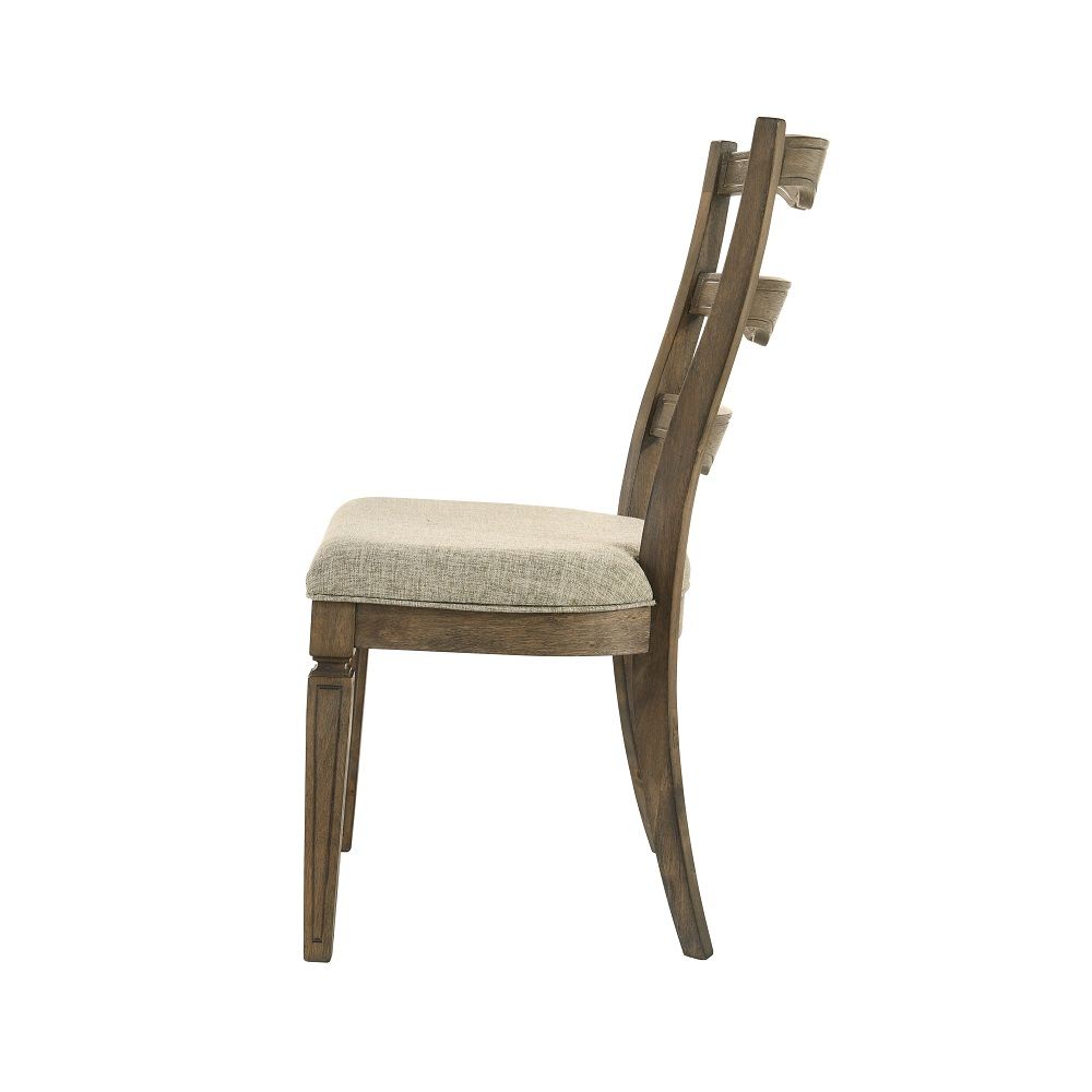 Parfield - Side Chair (Set of 2) - Fabric & Weathered Oak, dark brown, view 7