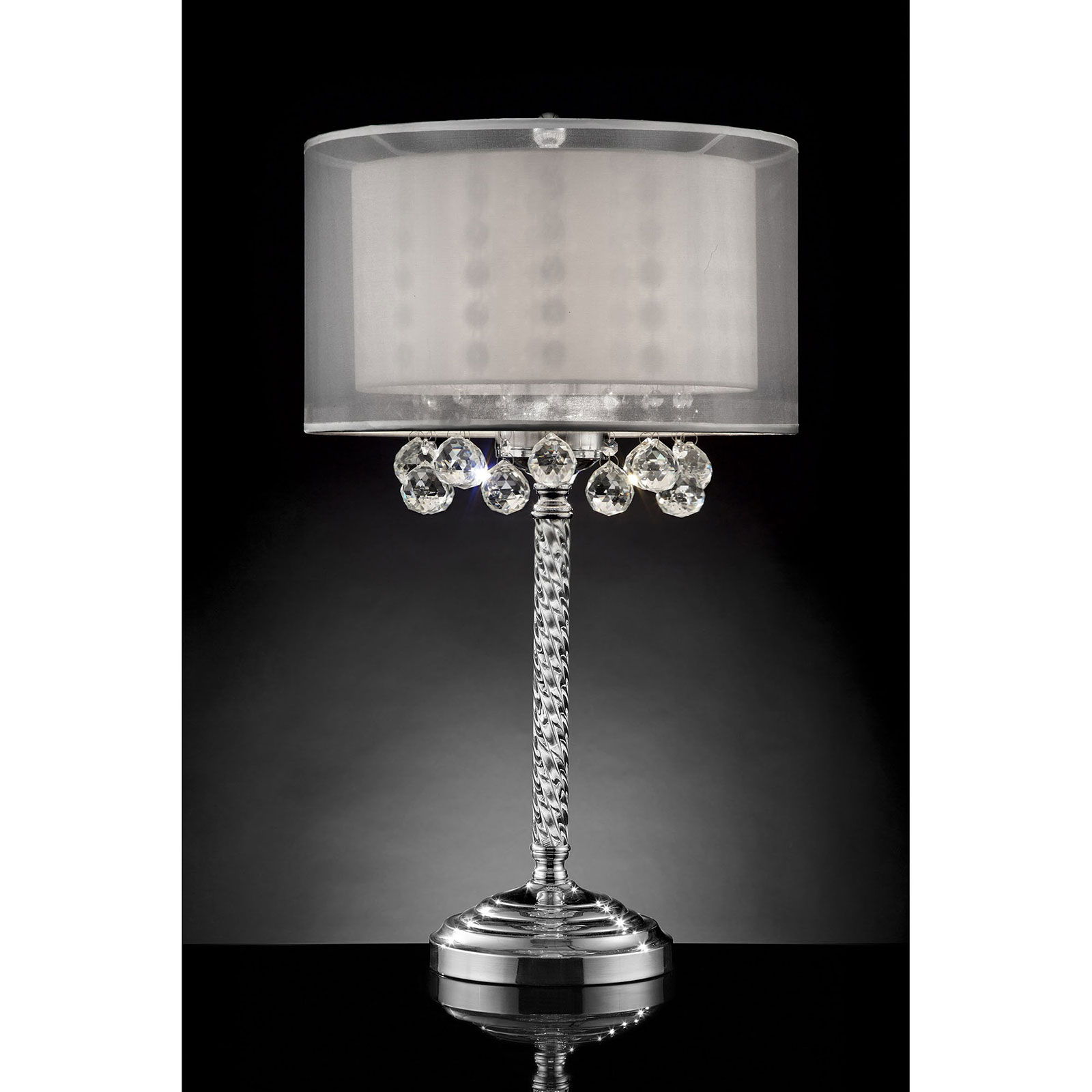 30\"H Table Lamp - Hanging Crystal