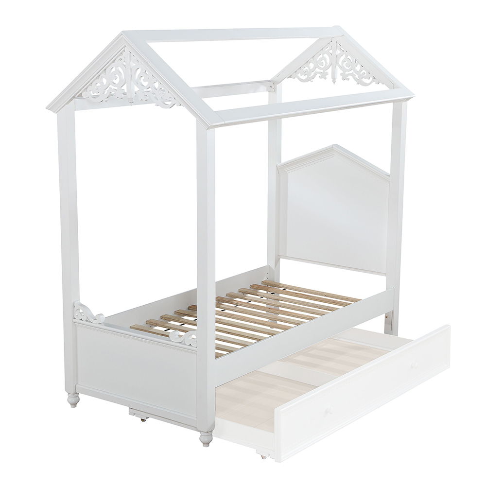 Rapunzel - Twin Bed - White, white, view 2