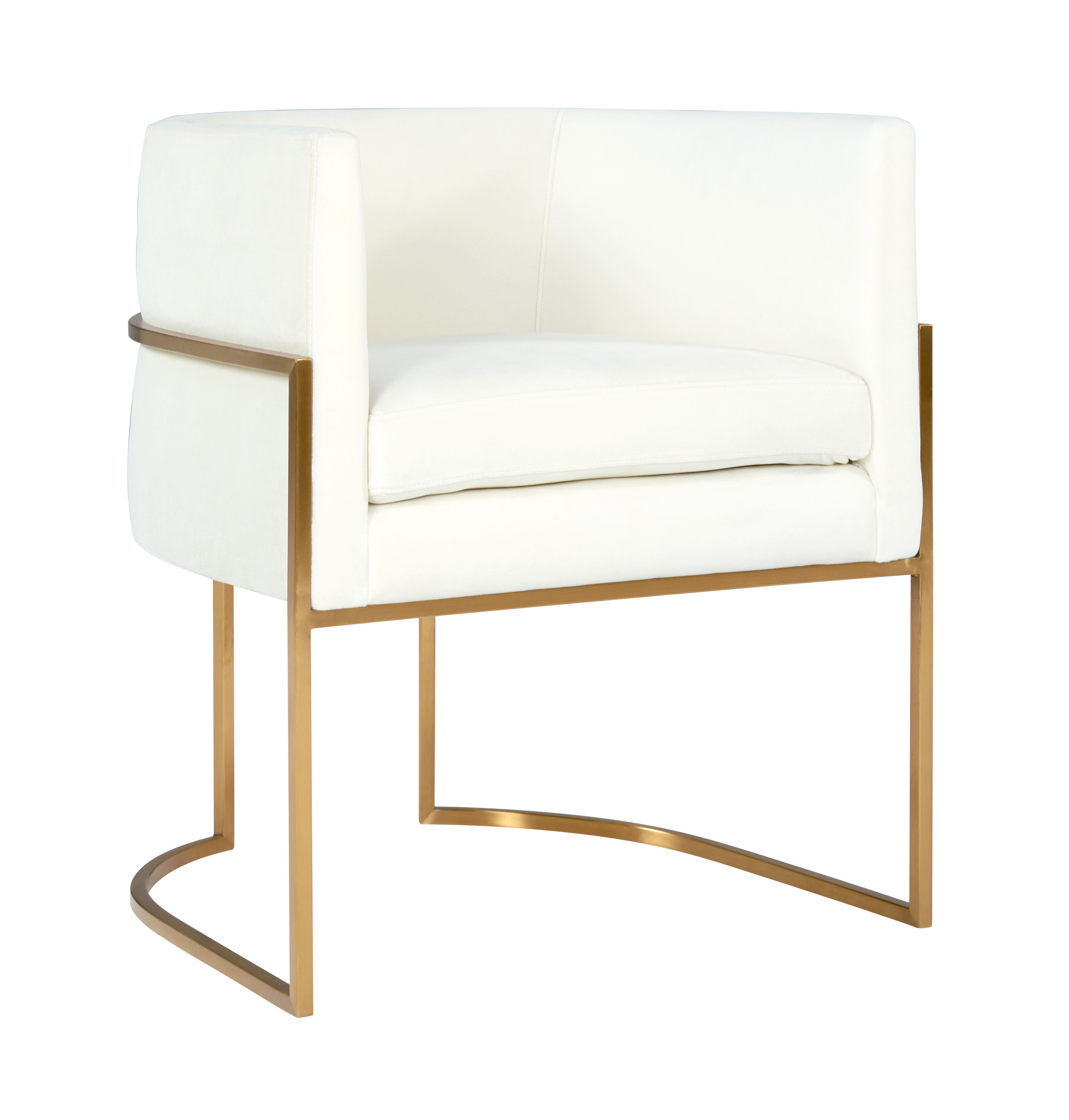 Giselle Velvet Dining Chair Gold Leg Cream New Lots Furniture