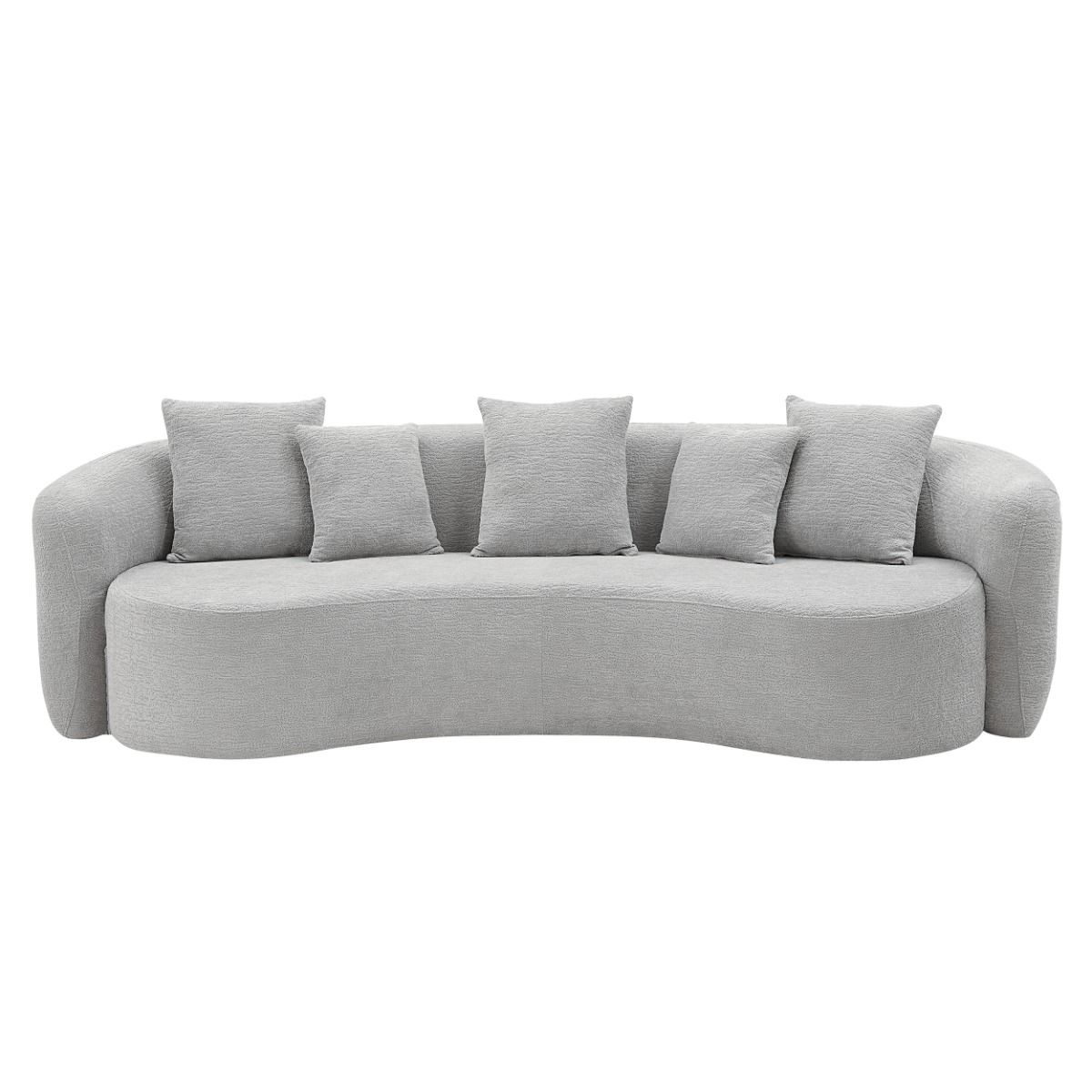 Barasa - Oversize Sofa With 5 Pillows - Gray, gray