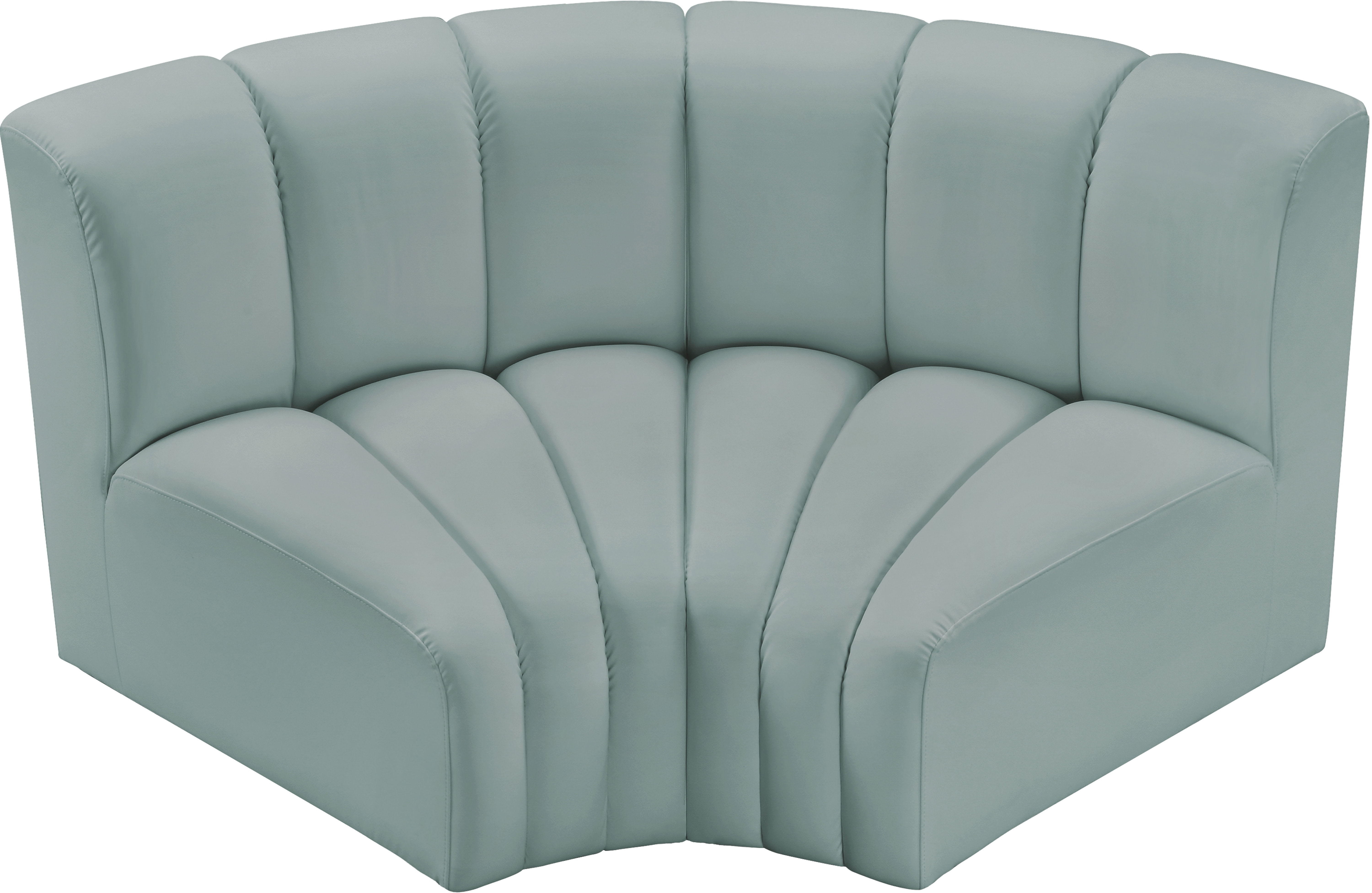 Arc - Faux Leather 2 Piece Modular Sofa - Mint Green