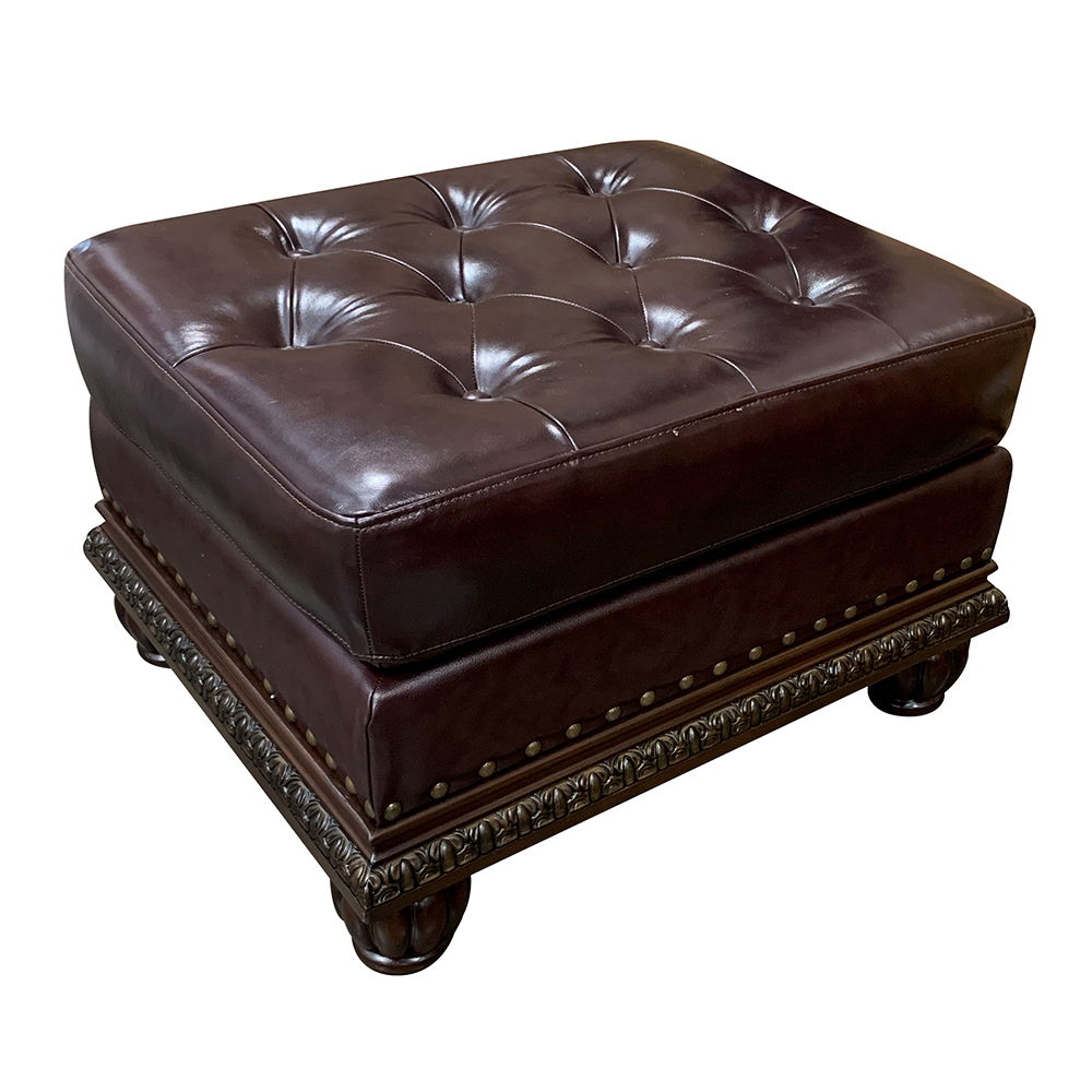Anondale - Ottoman - Espresso Top Grain Leather Match & Cherry, dark brown, view 2