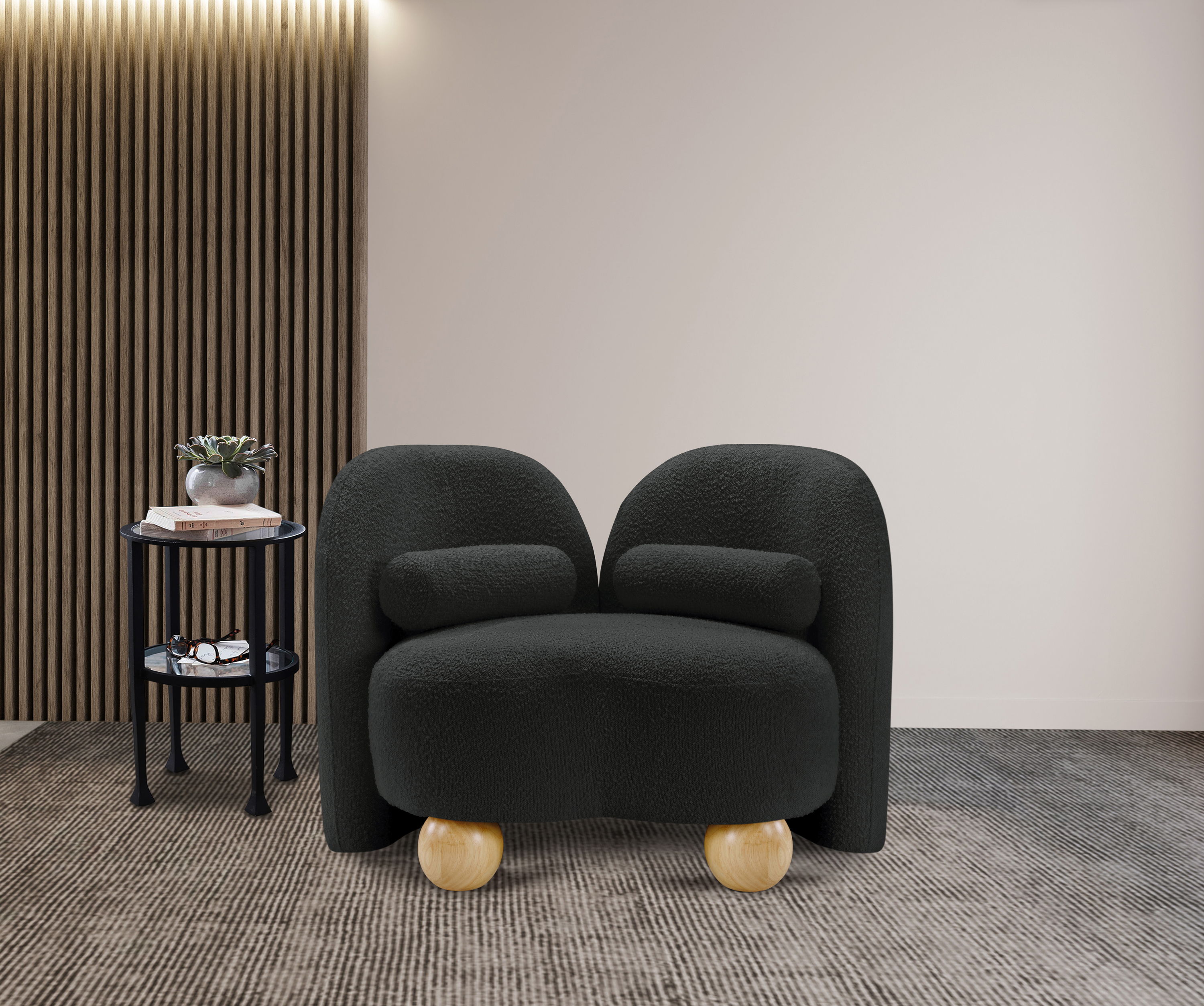 Daphne - Boucle Chair - Black