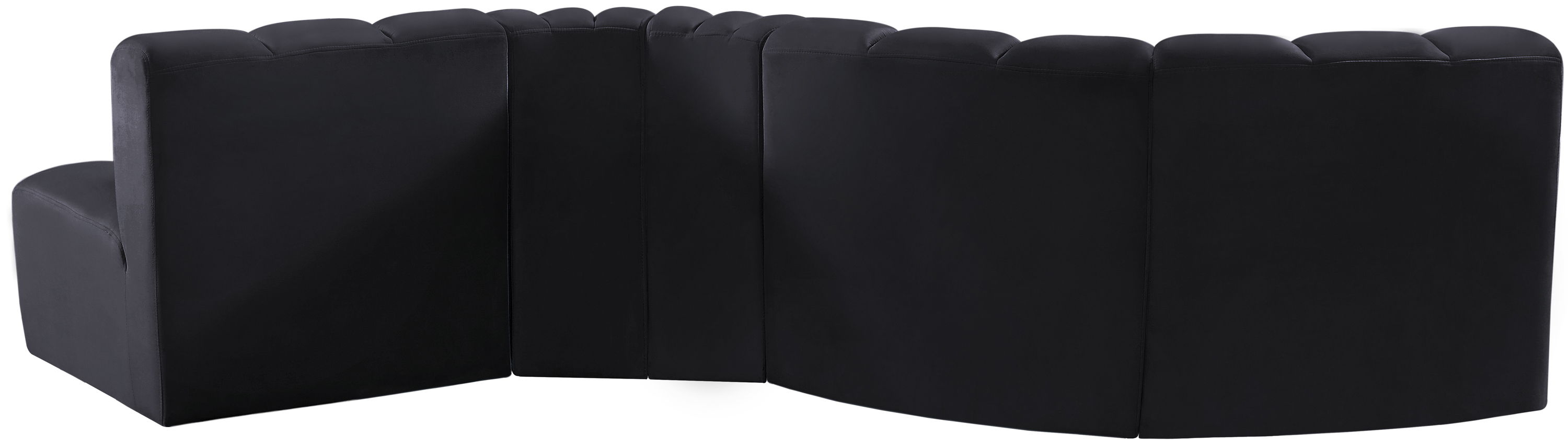 Arc - Velvet 5 Piece Modular Sofa - Black