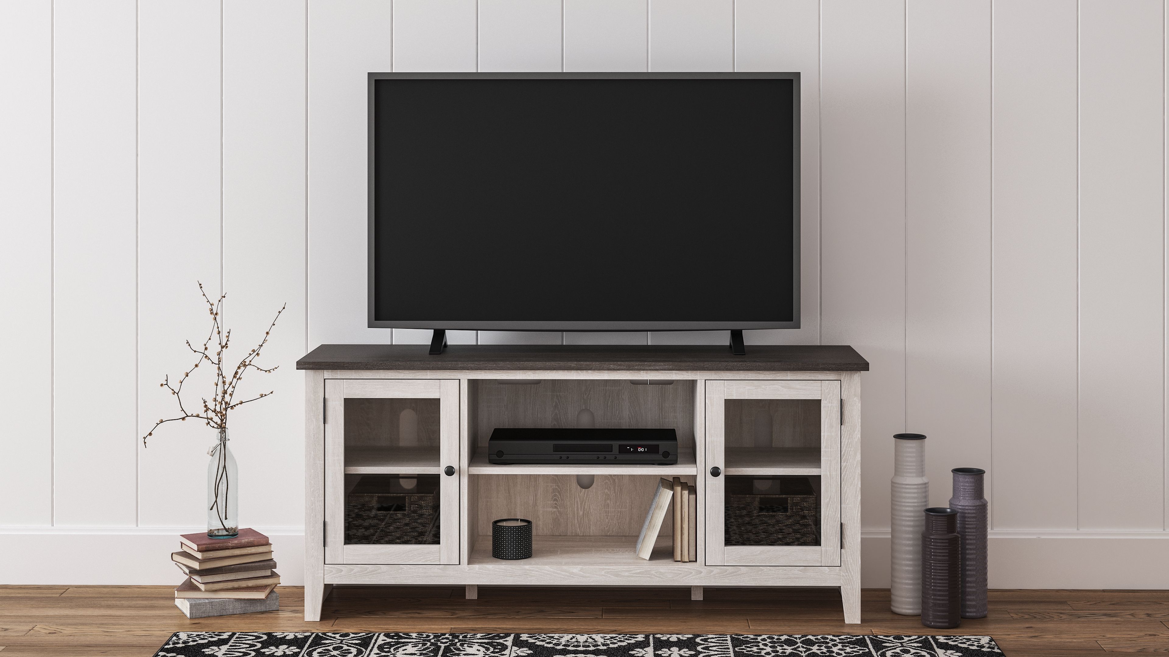 Dorrinson - LG TV Stand w/Fireplace Option - White