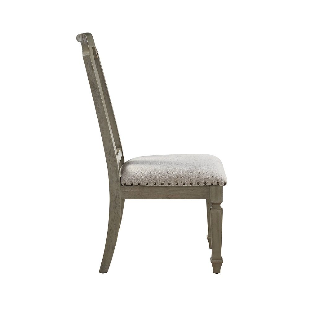 Zumala - Side Chair (Set of 2) - Beige Linen & Weathered Oak, beige, view 3