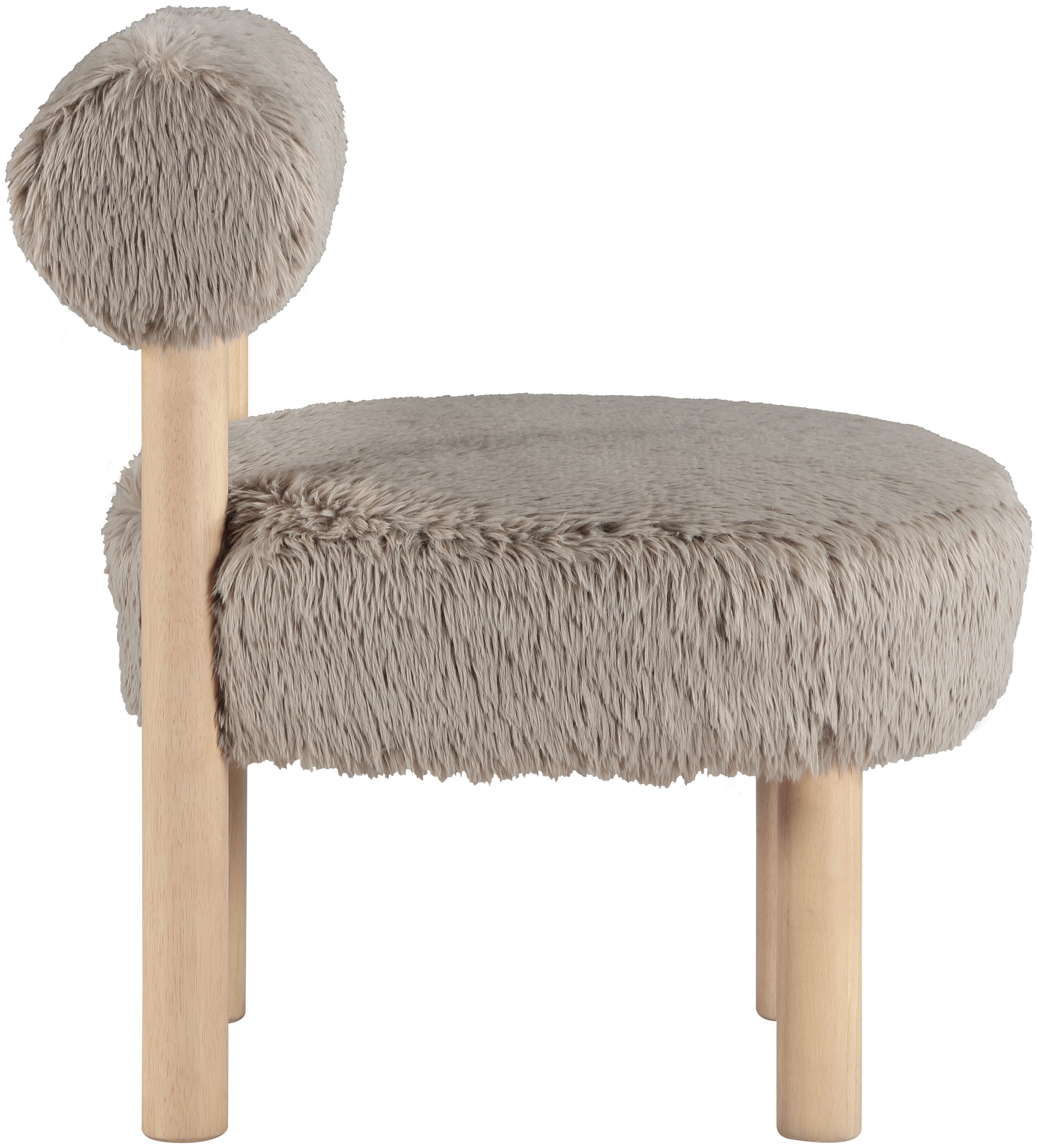 Ambre - Vegan Shearling Fabric Accent Chair - Beige