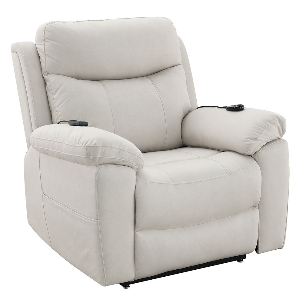 Chriki - Power Recliner With Lift & Heating & Massage - Beige Fabric, beige, view 7