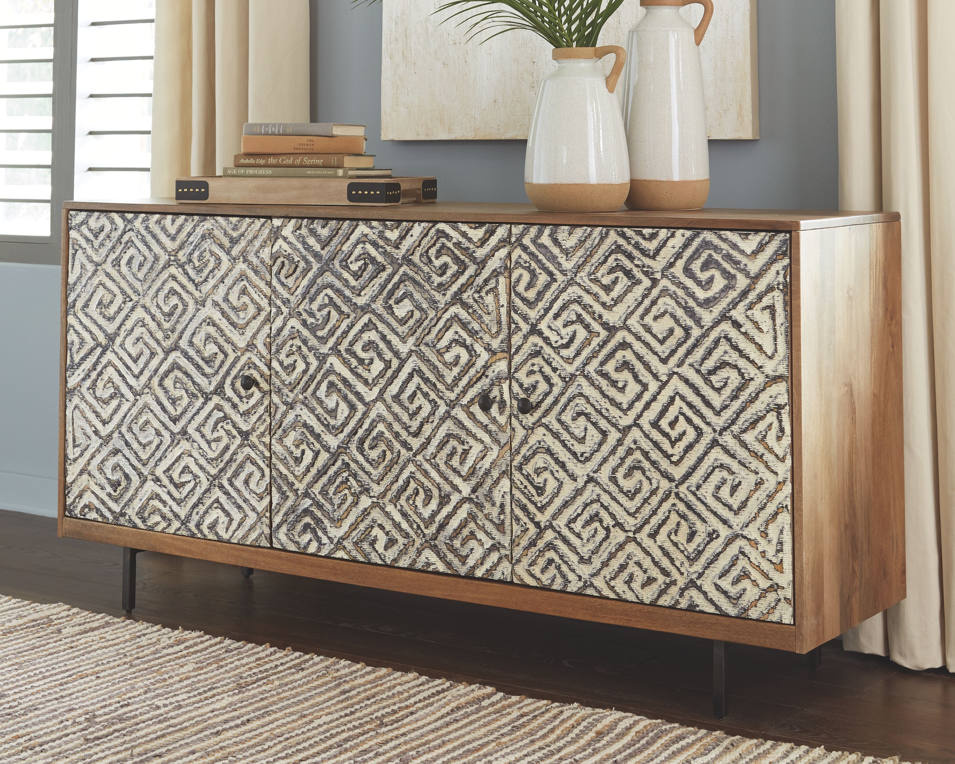 Kerrings - Accent Cabinet - Brown / Black / White