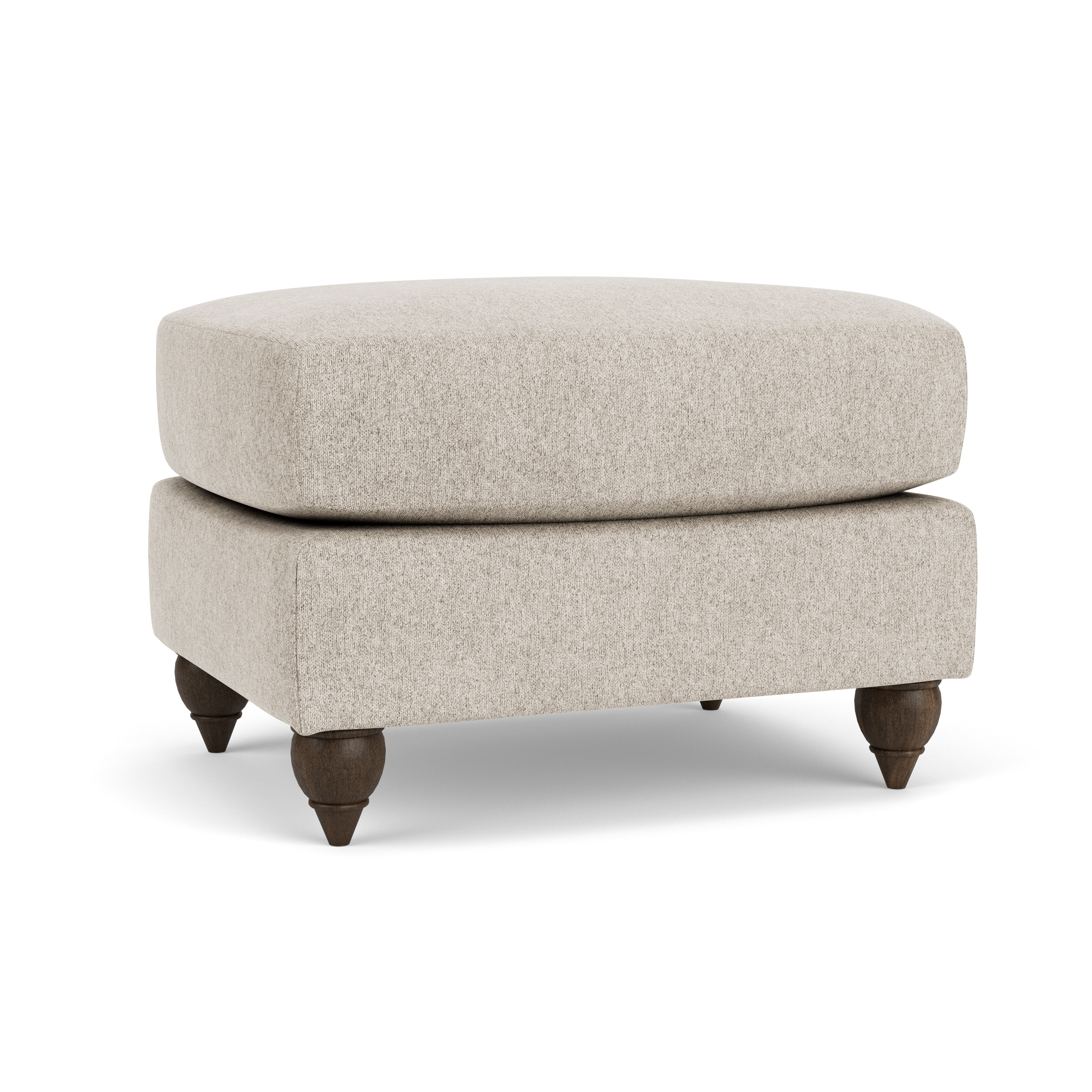Veda - Fabric Ottoman, white