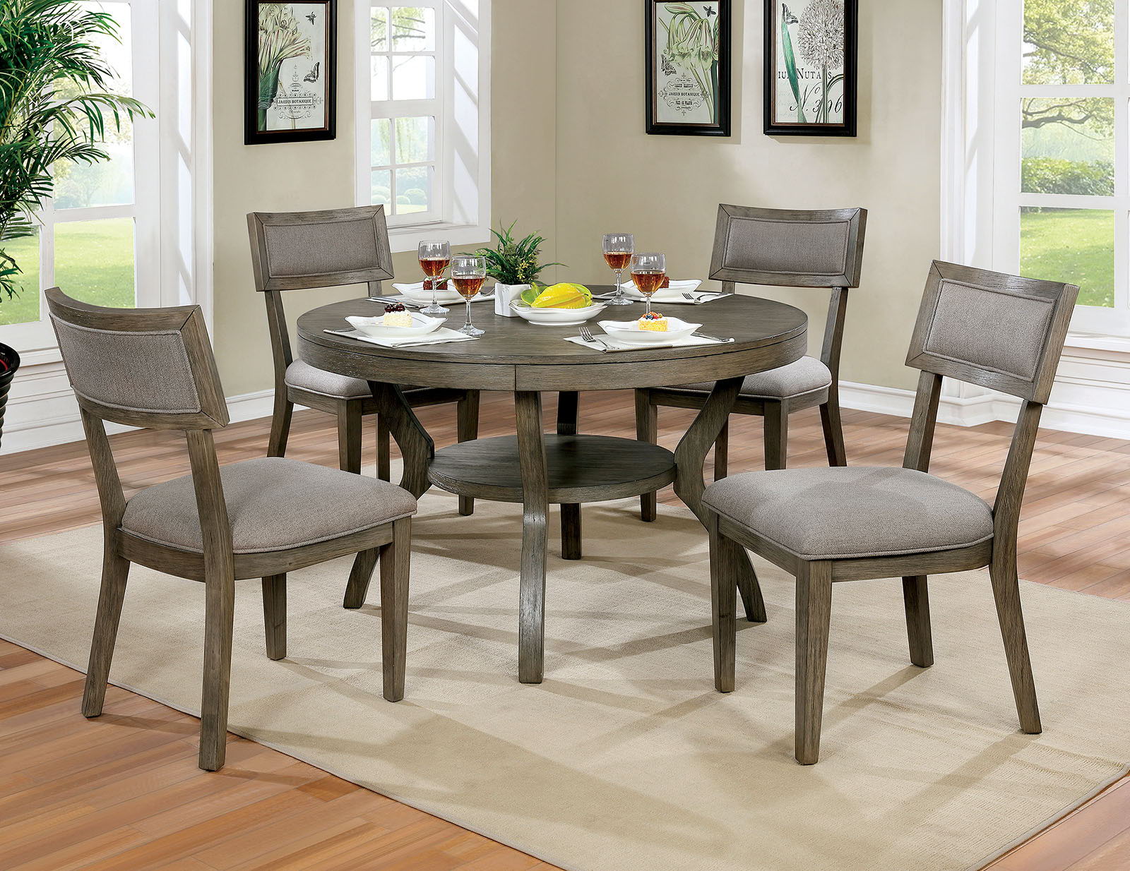 Leeds Round Dining Table Gray New Lots Furniture Online Store