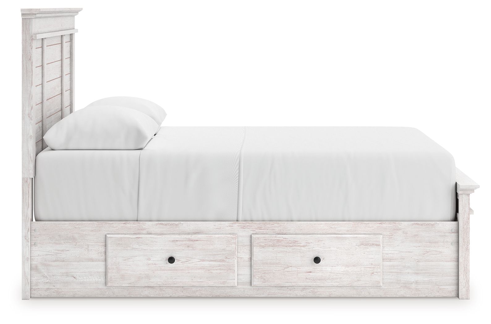 Ashley Furniture Makidern - Queen Panel Storage Bed With 2 Under Bed Storage Units - Whitewash - Image 8
