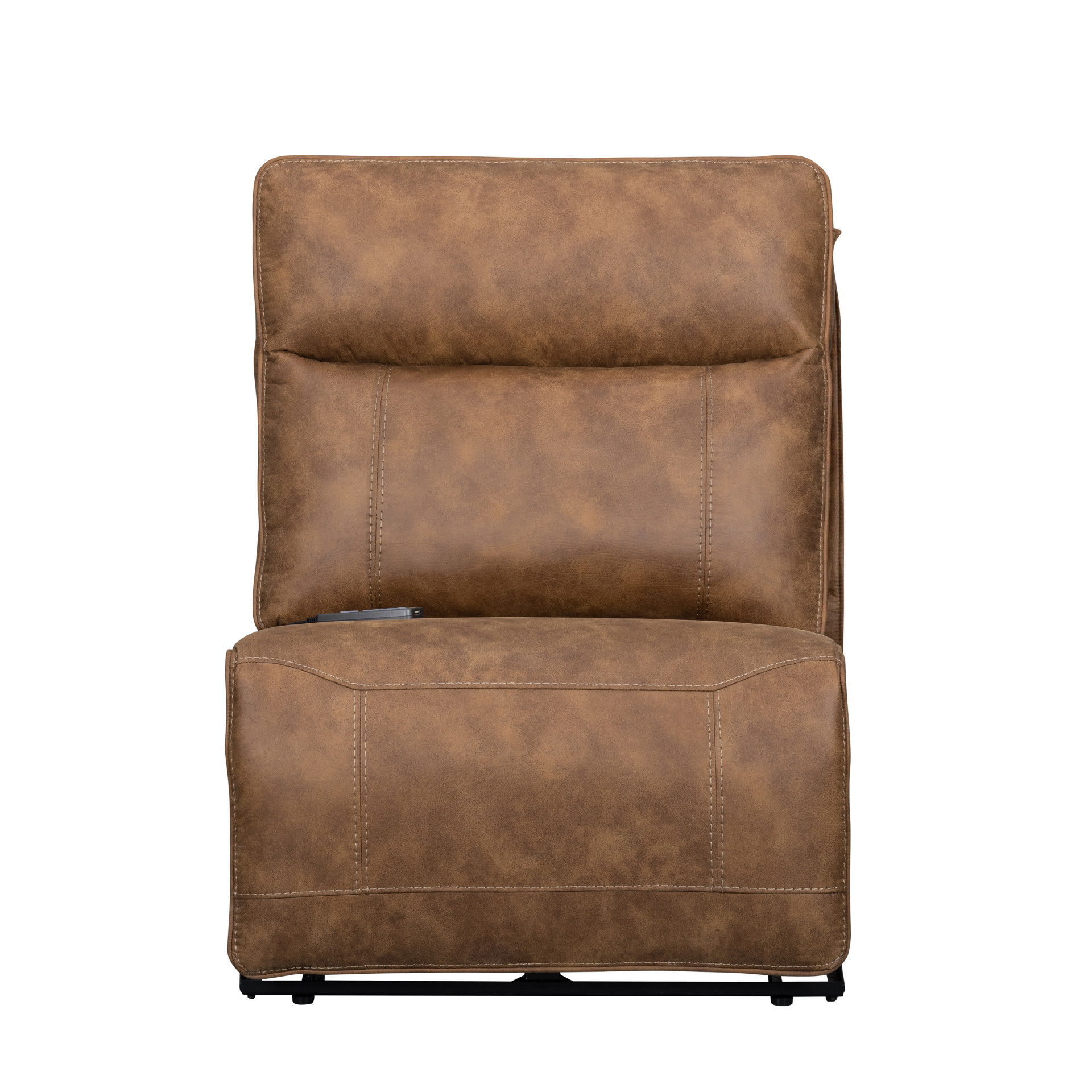 Kyra - Armless Recliner With Power Headrest, Footrest, Massage, Heat - Saddle