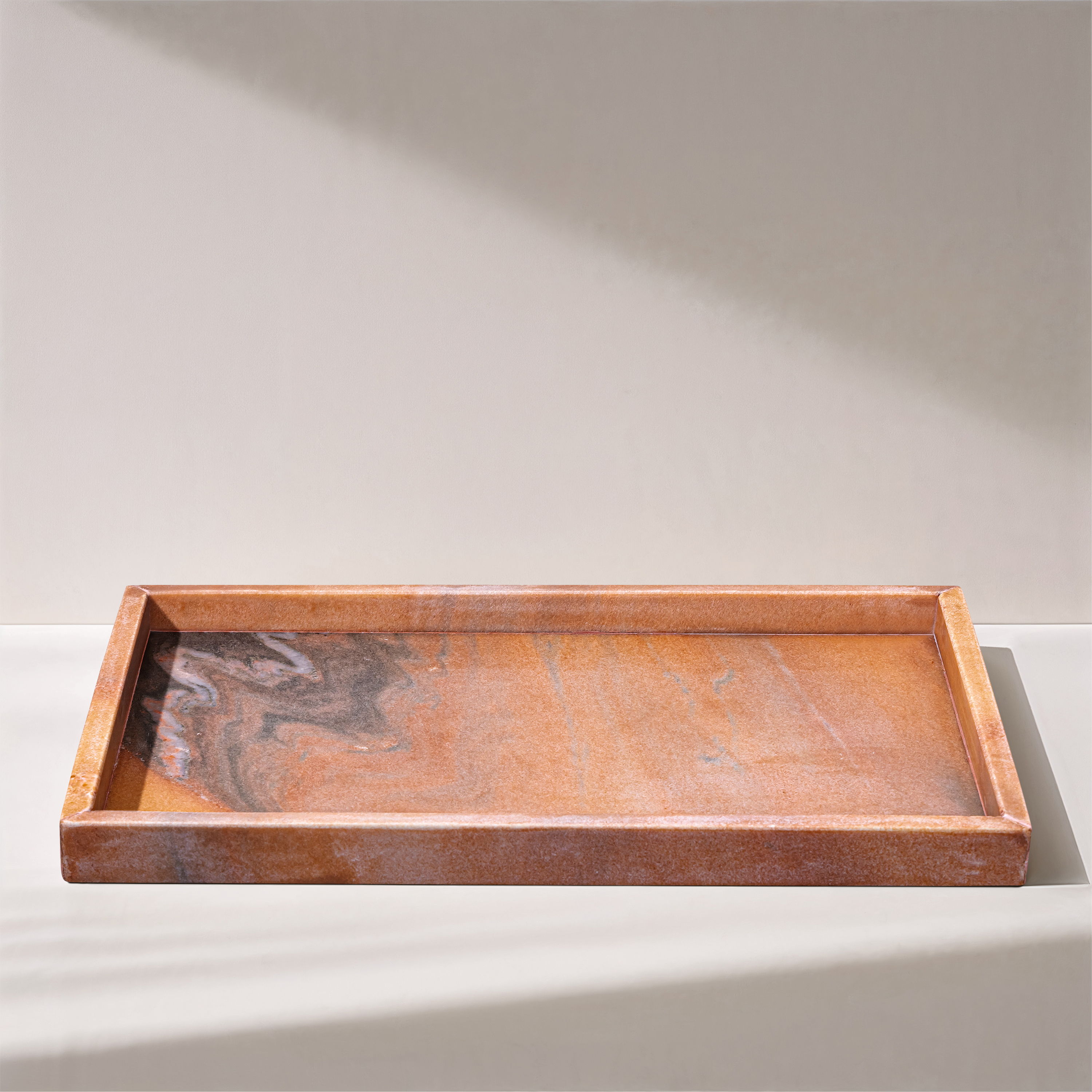 Barletta - Marble Rectangular Tray - Pink