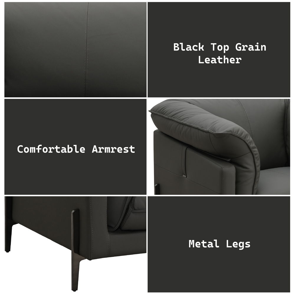 Tadi - Chair - Black Top Grain Leather, black, view 5