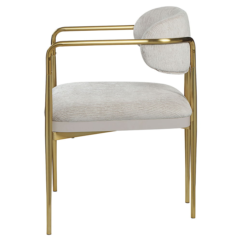 Zayn - Arm Chair (Set of 2) - Beige Chenille & Gold, beige, view 3