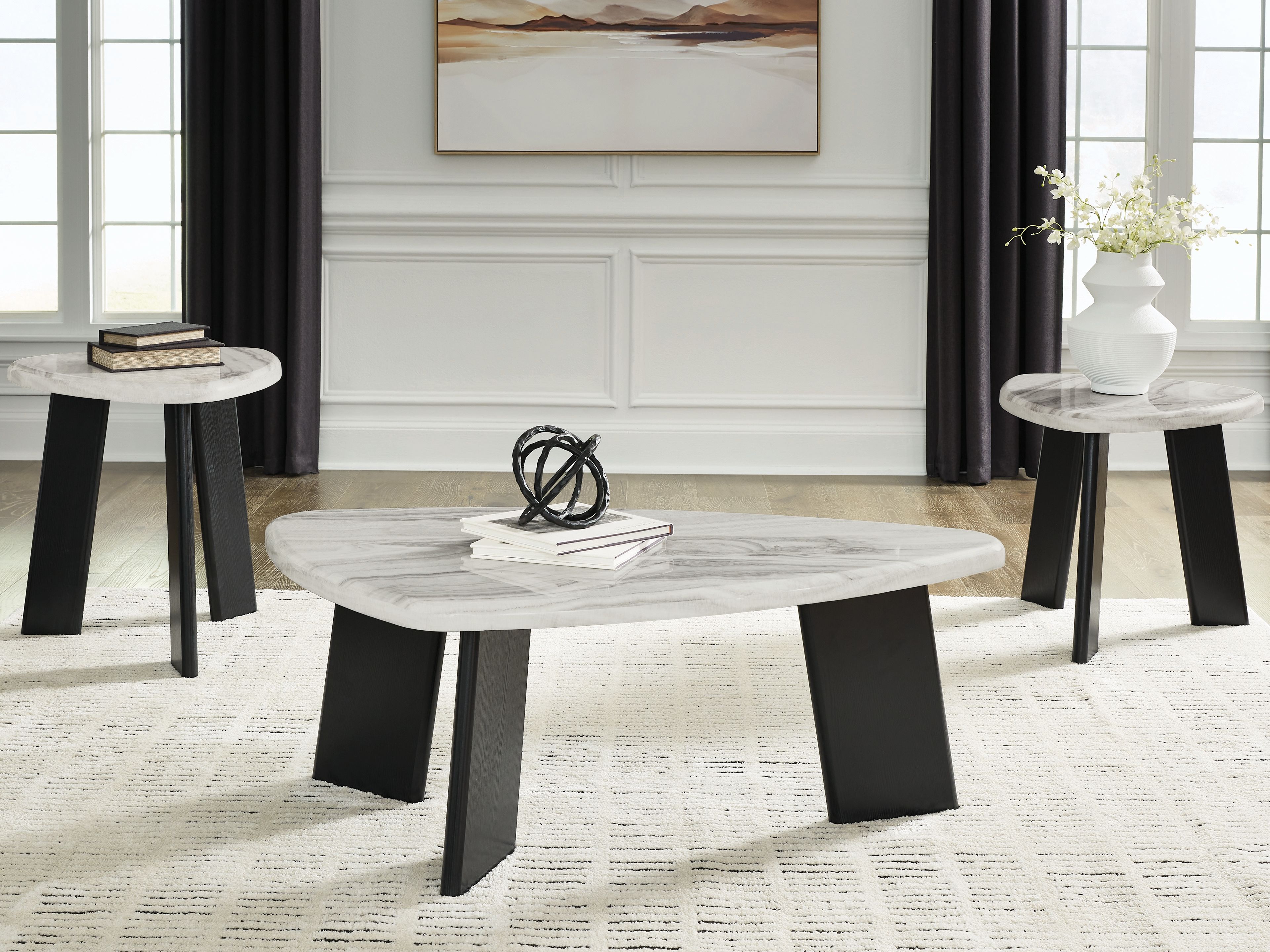 Ashley Furniture Lilyberg - Occasional Table Set (Set of 3) - Gray / Black - Image 2