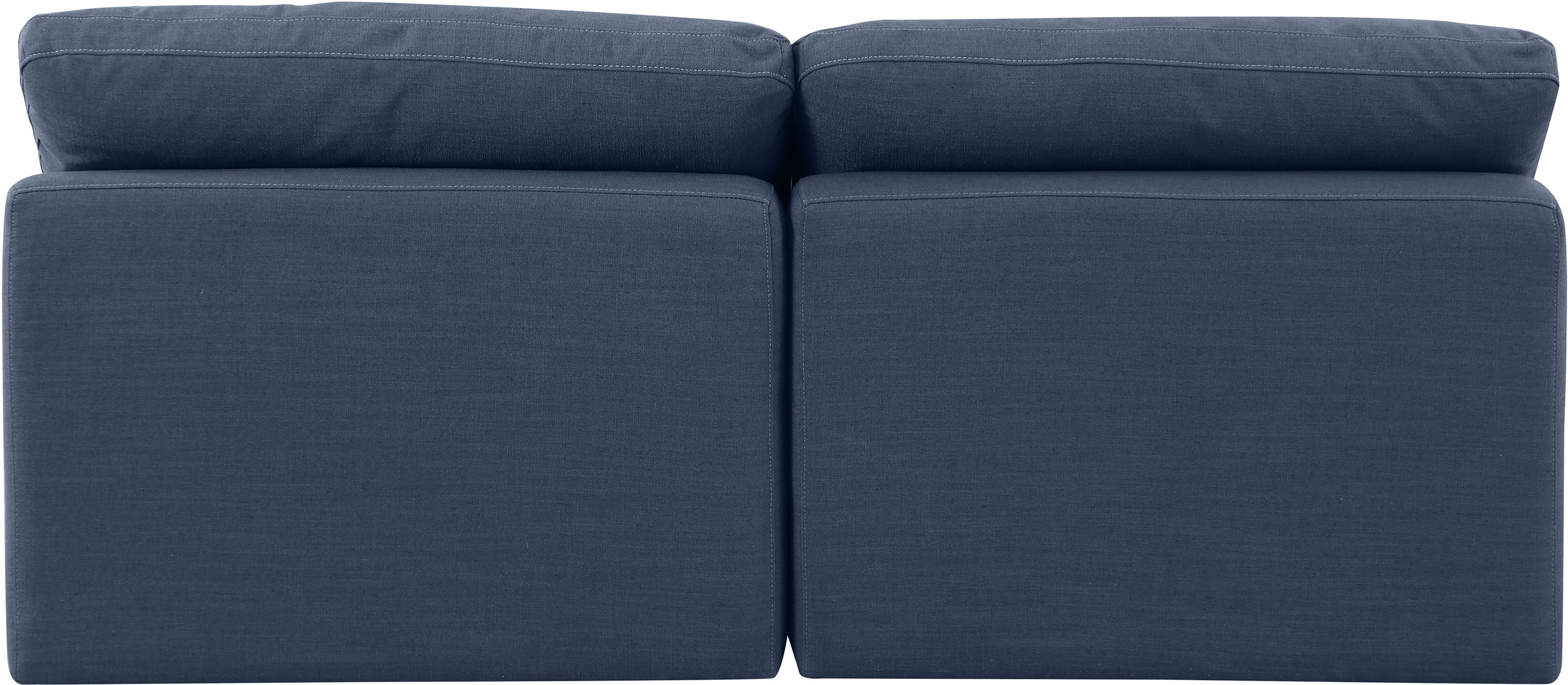 Indulge - Linen 2 Piece Modular Armless Sofa - Navy