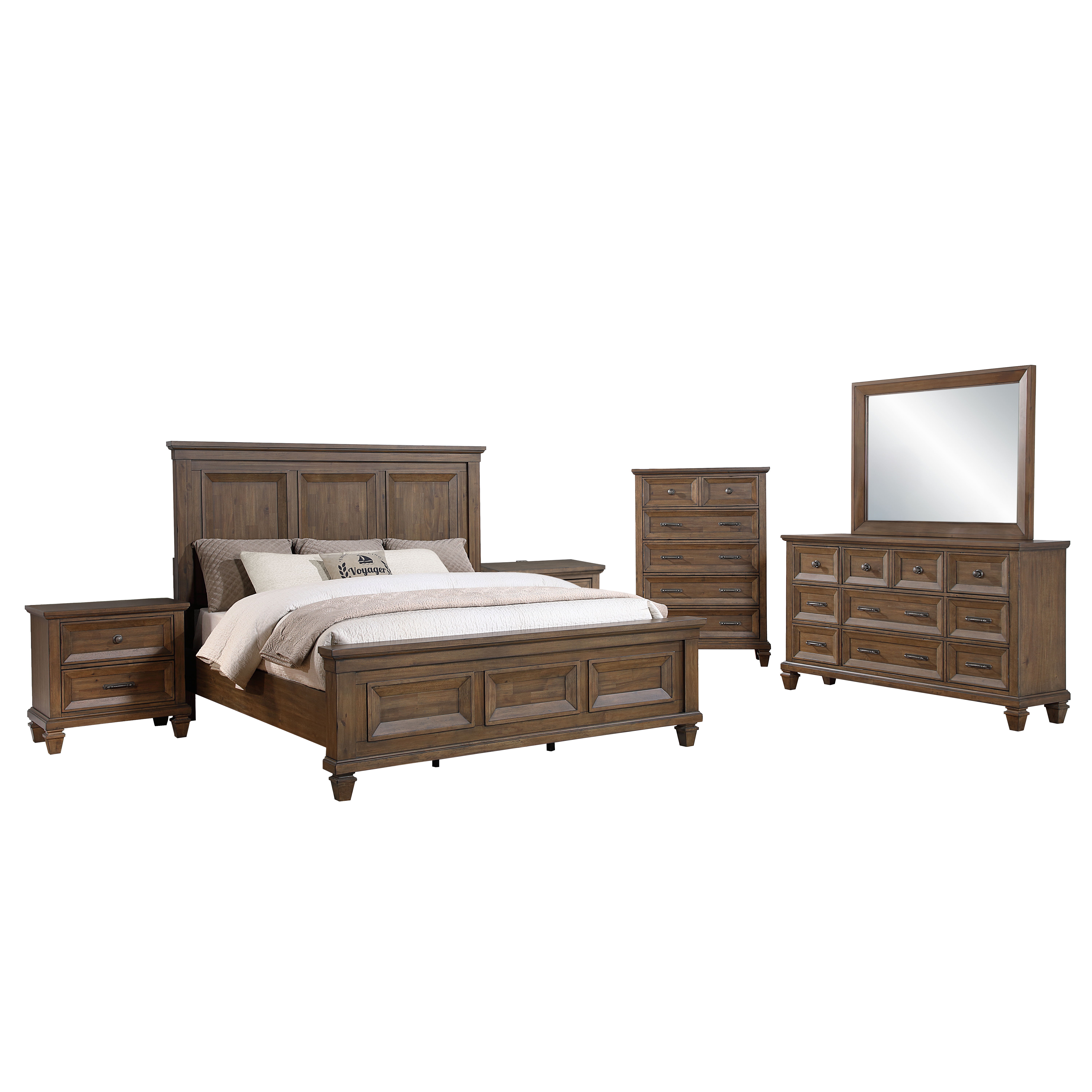 King · 6 Pc · Bed, Dresser, Mirror, Chest, 2 Nightstands