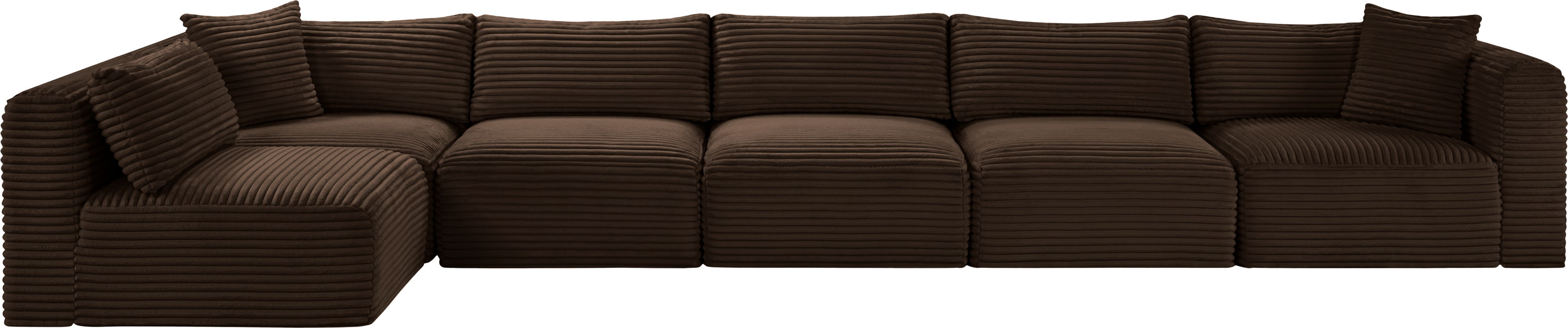 Shaggy - 6 Piece Modular Sectional - Brown