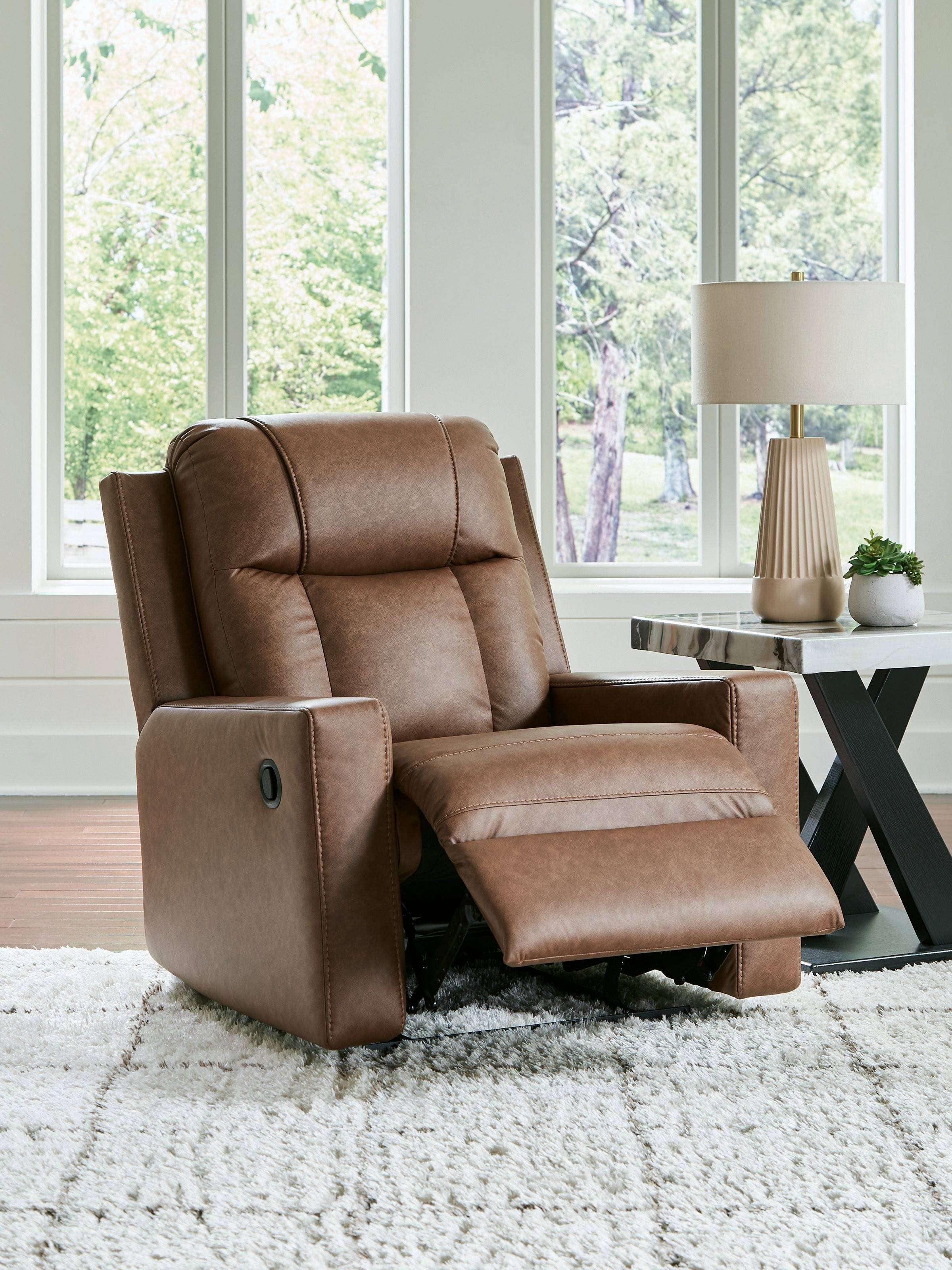 Ashley Furniture Mackmenville - Zero Wall Recliner - Caramel - Image 6