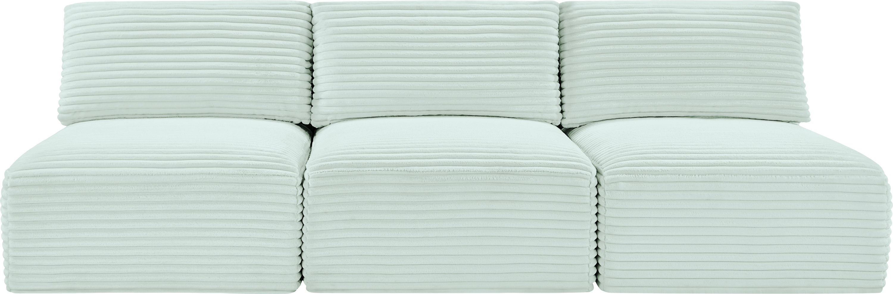 Shaggy - 3 Piece Modular Armless Sofa - Mint