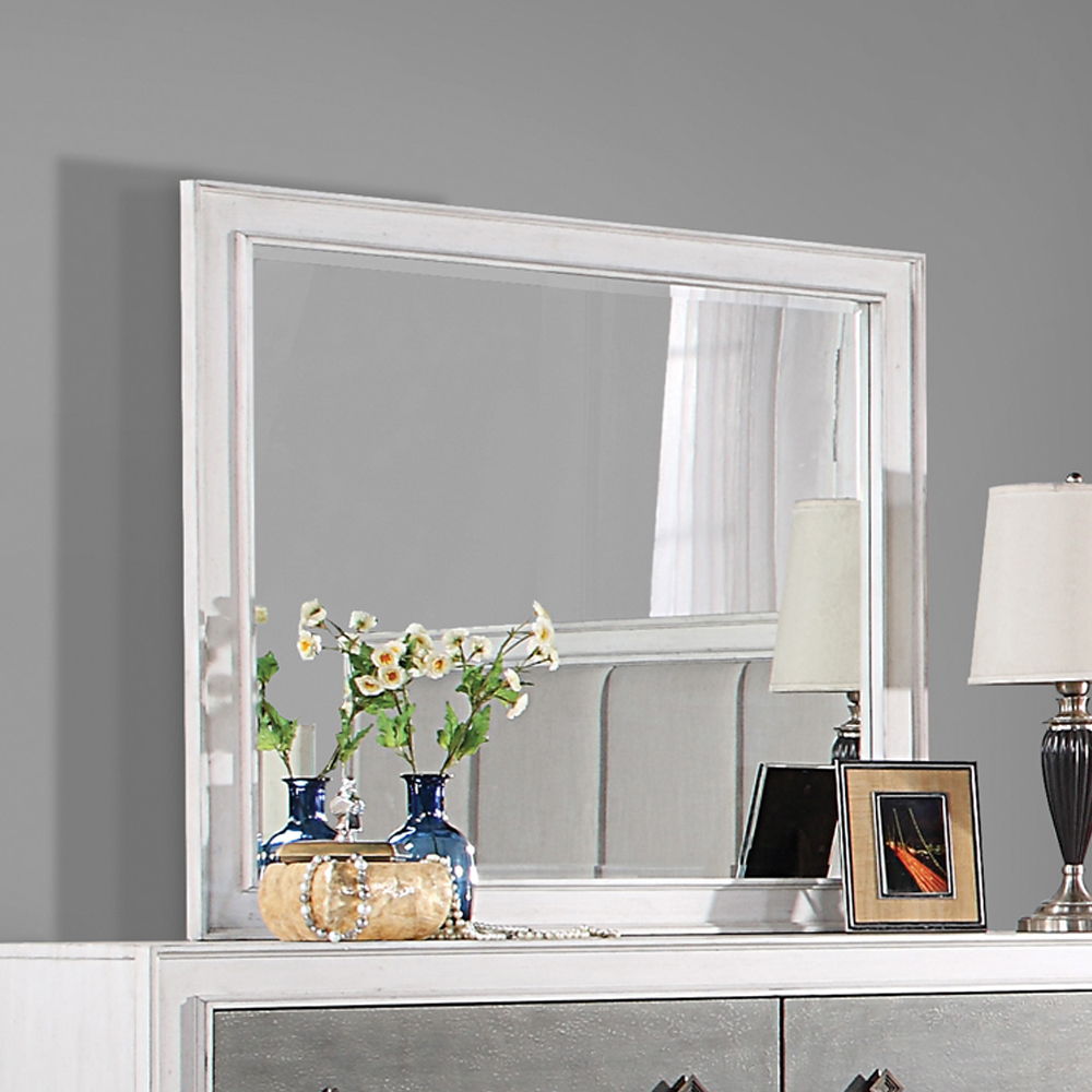 Katia - Mirror - Rustic Gray & Weathered White, white