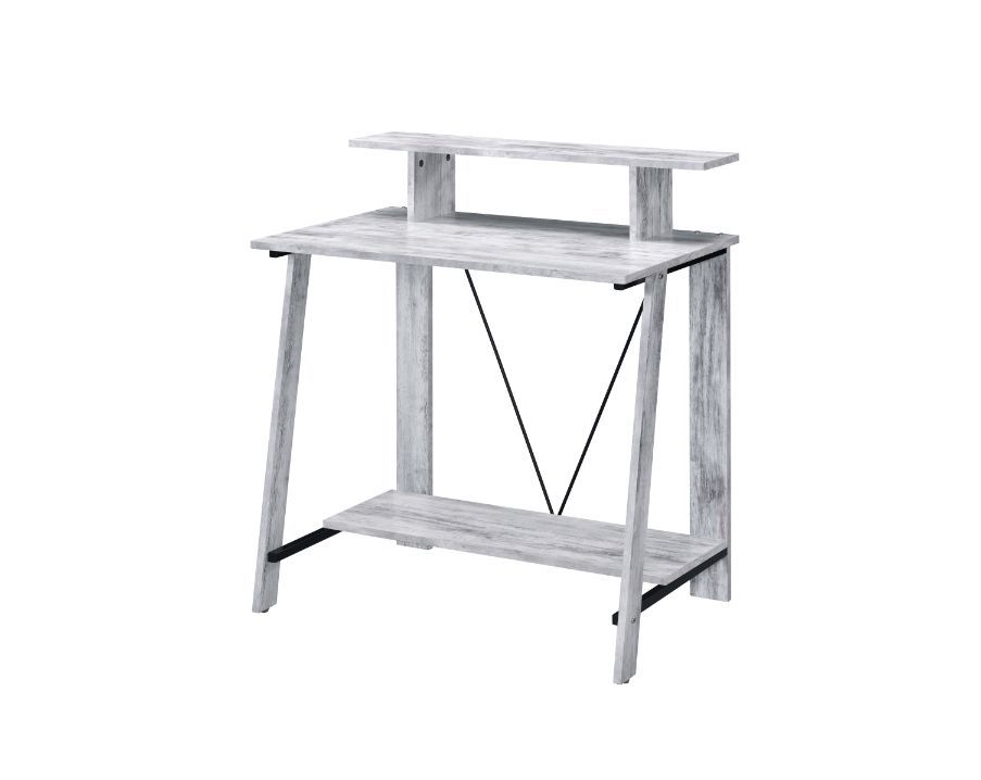 Nypho - Writing Desk - Antique White & Black, white