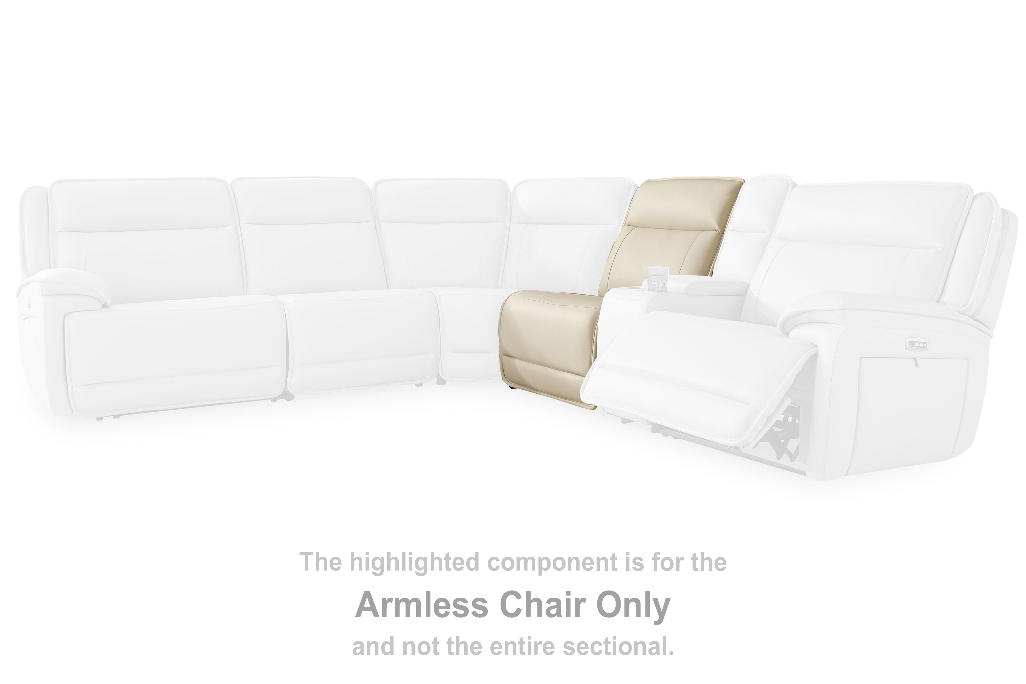 Double Deal - Armless Chair - Almond