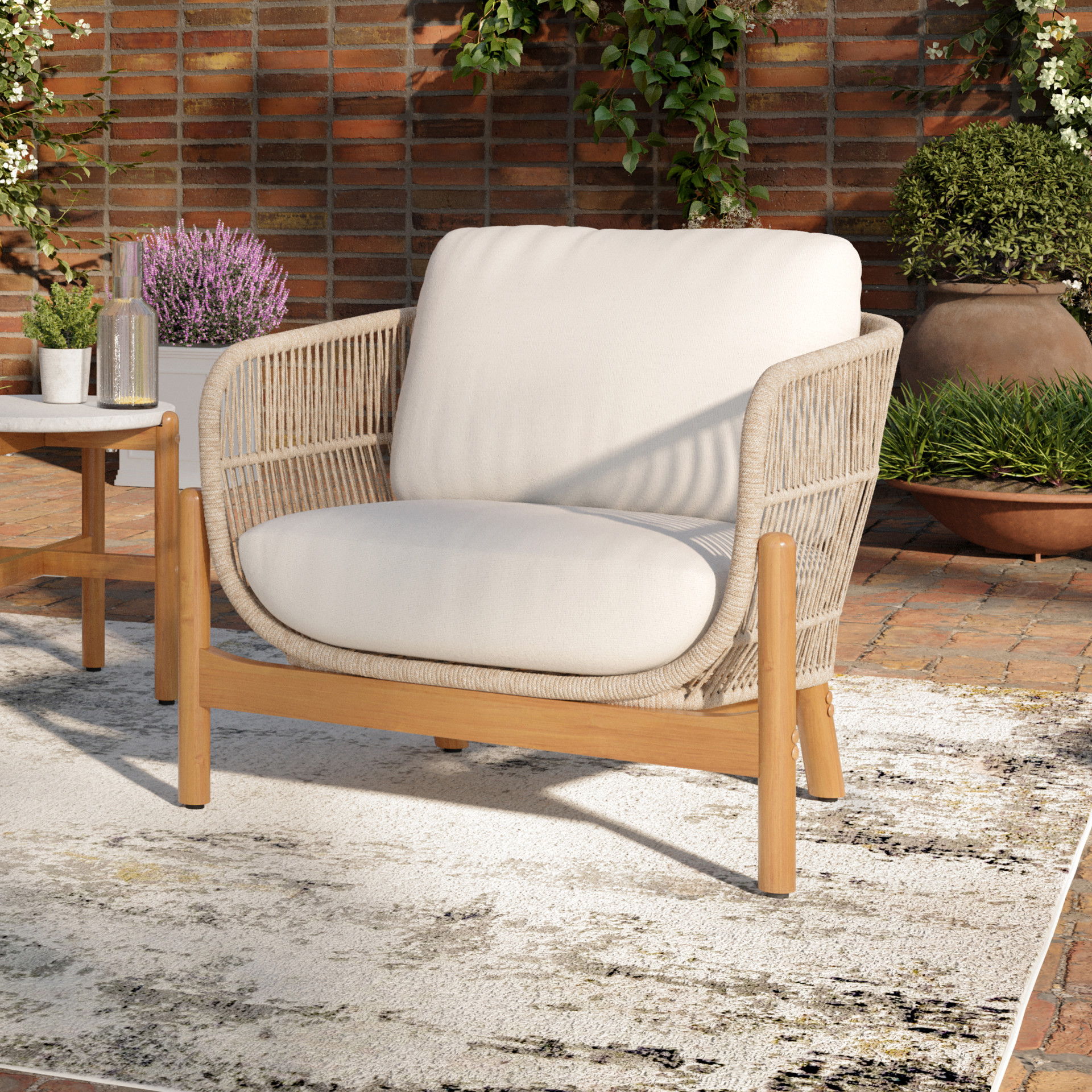Solstice - Rope Club Chair - Linen Beige, beige, view 4