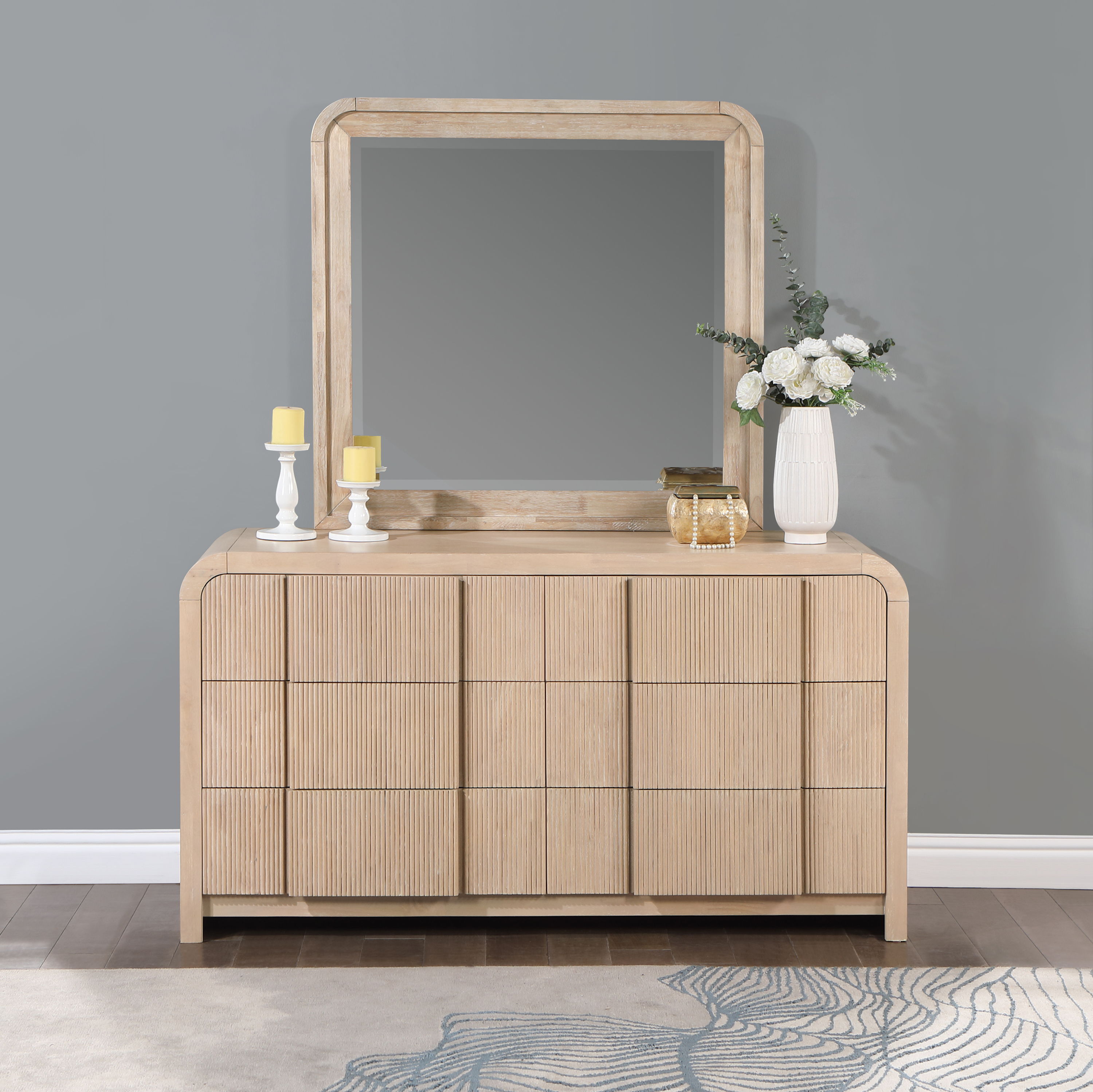 Fluted - Mirror - Natural