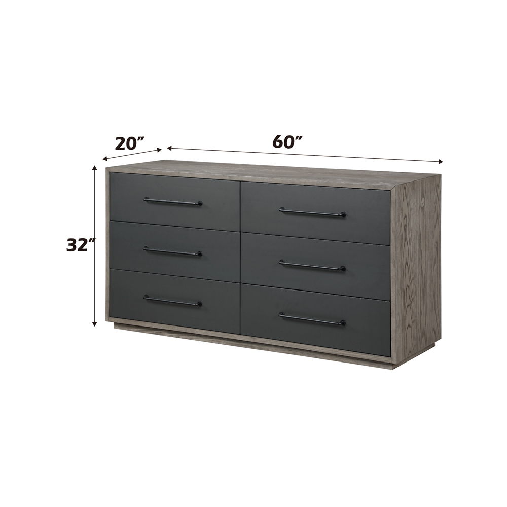 Estevon - Dresser - Gray Oak, dark gray, view 4