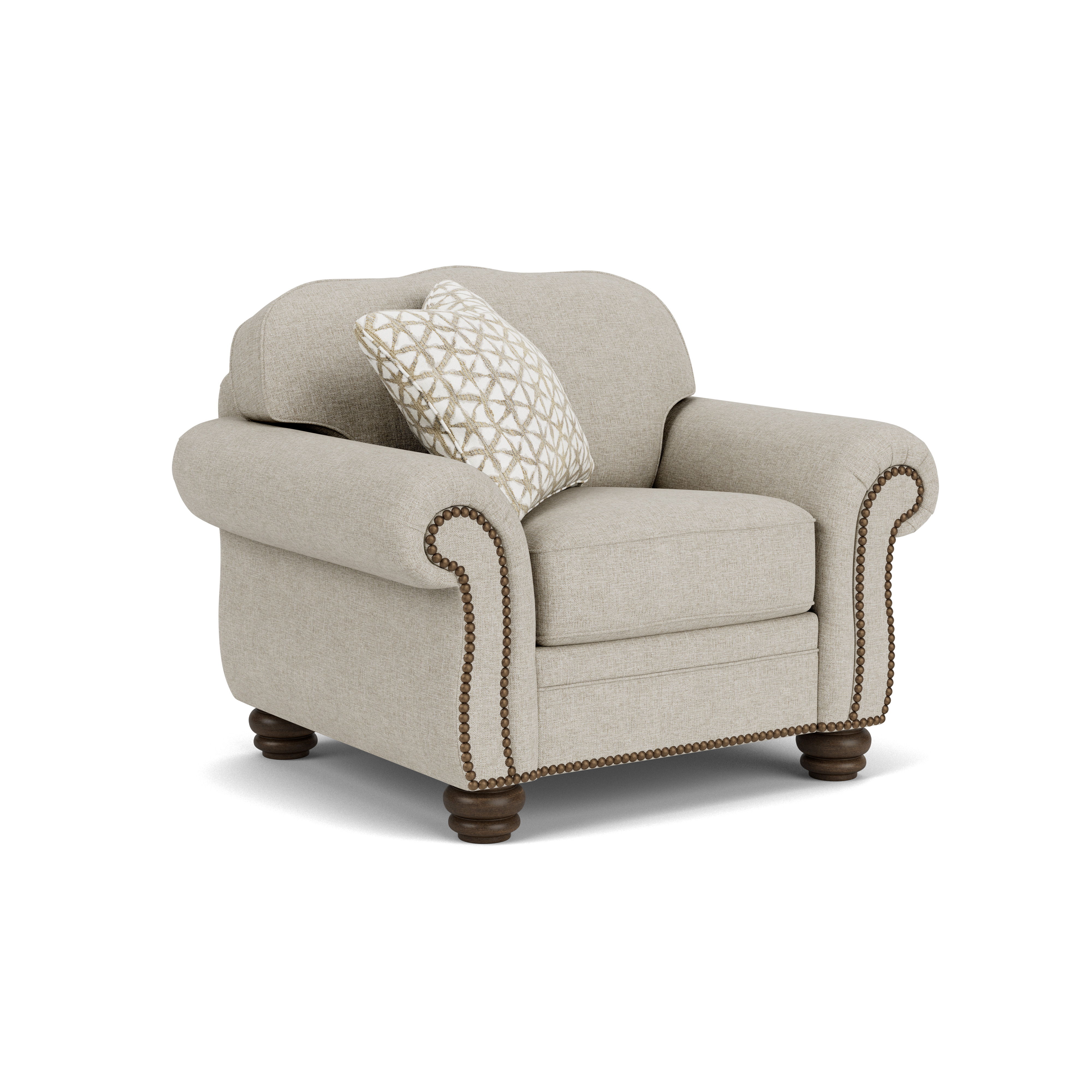 Bexley - Fabric Chair, Nailhead Trim, dark gray, view 2